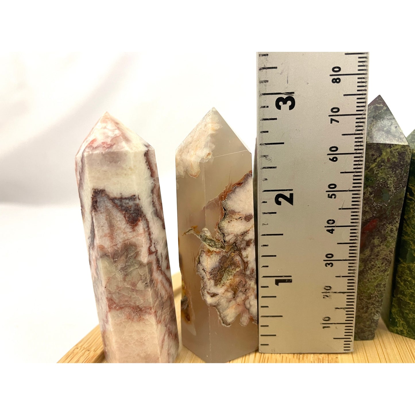 2LB Natural Quartz Stone Obelisk Tower Point Polished Crystal Mixed Lot 13x