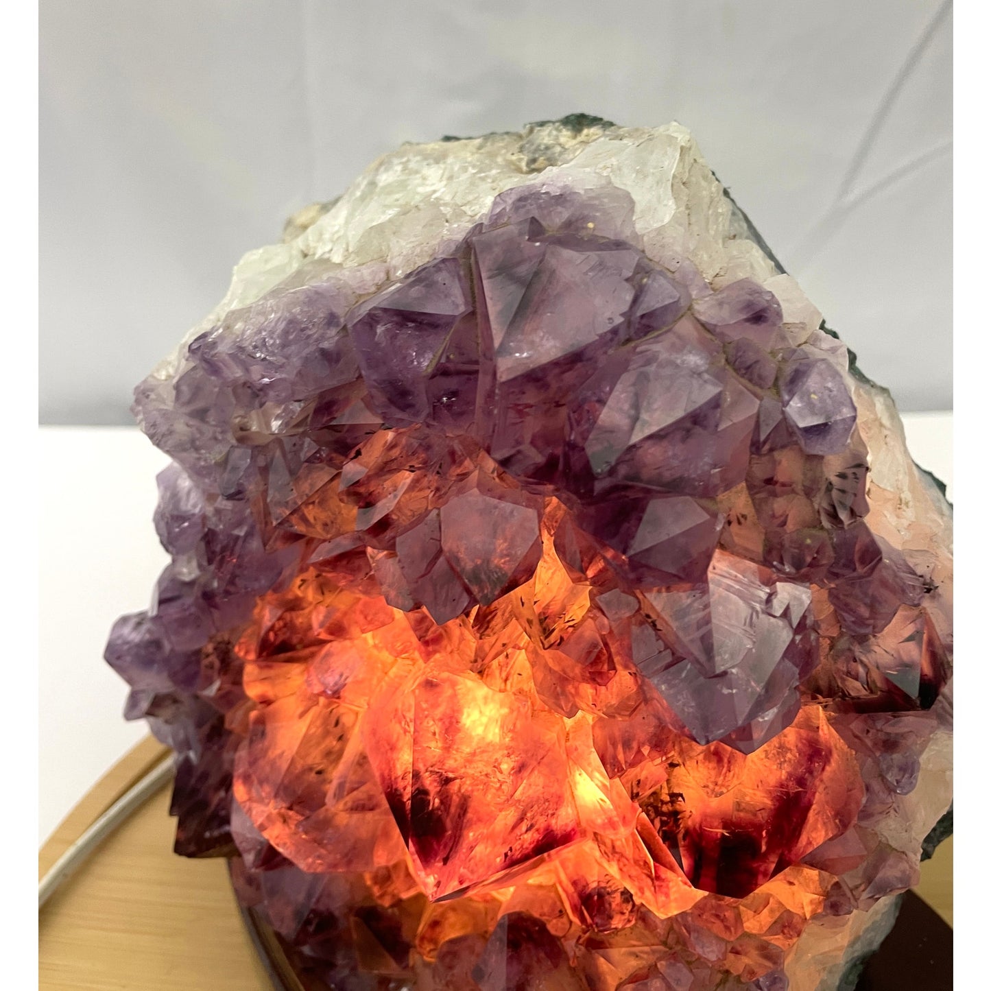 Large Amethyst Lamp Cluster Geode Crystal Quartz Specimen 11.5 Lb Heavy