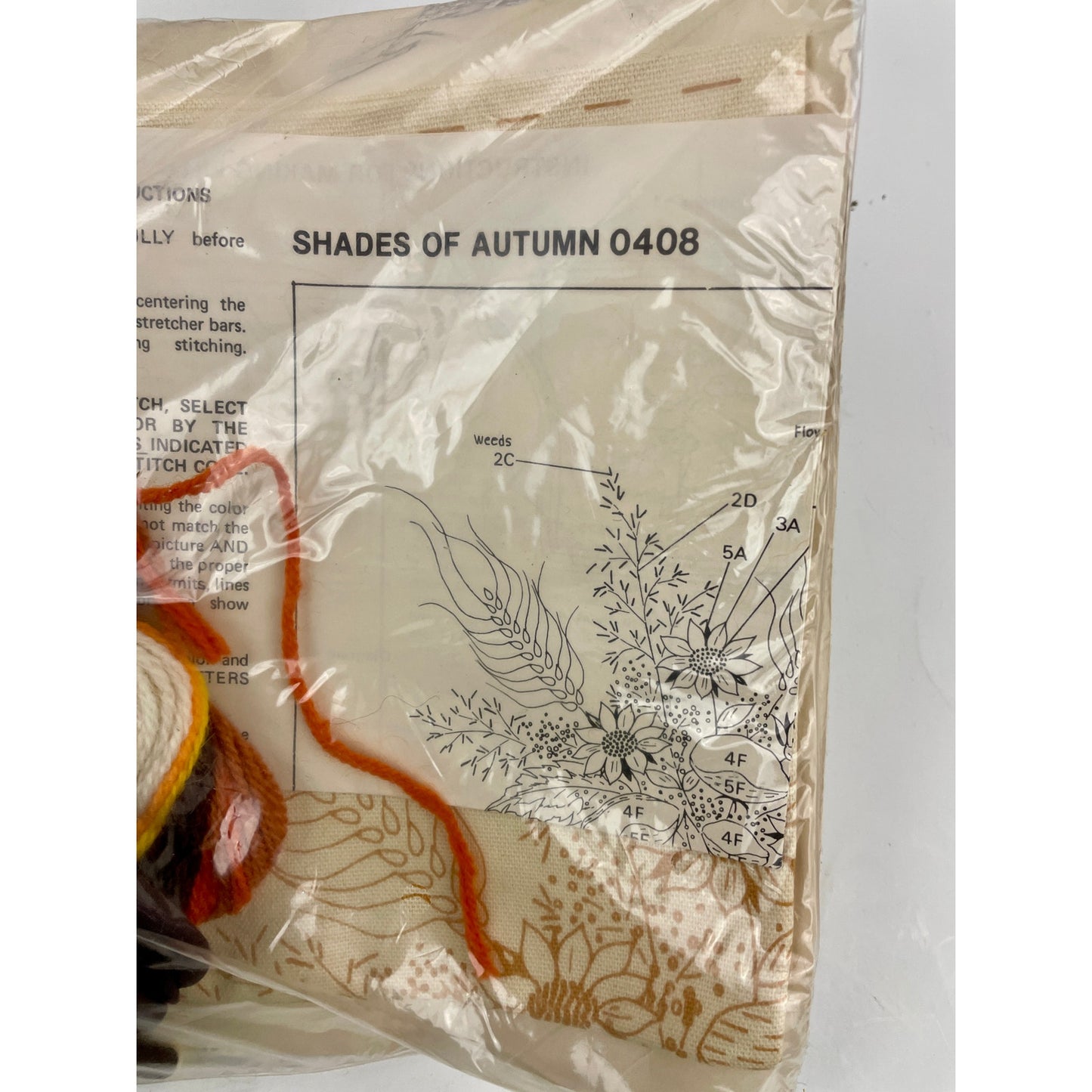 VTG Shades of Autumn Pillow Cover Needlecraft Kit 408 NEW 1982 Creative Circle