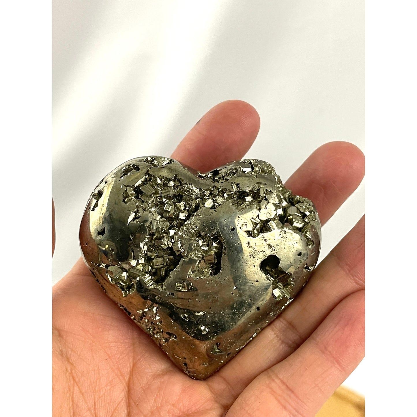 Iron Pyrite Geode Cluster Heart Crystal Fools Gold 202g