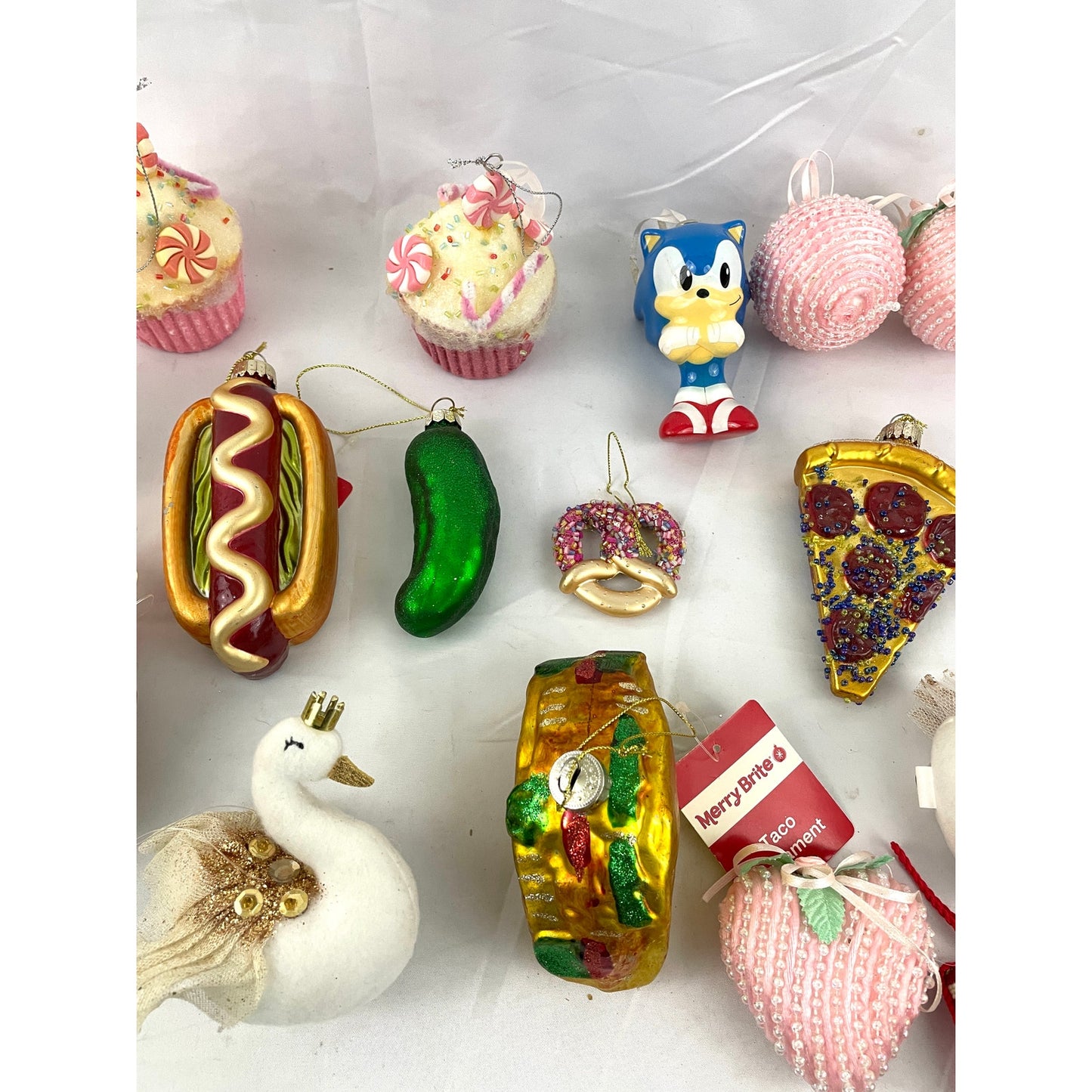 21x Holiday Ornaments Christmas Food Pizza Sonic Heart Cupcake Assorted Hanging