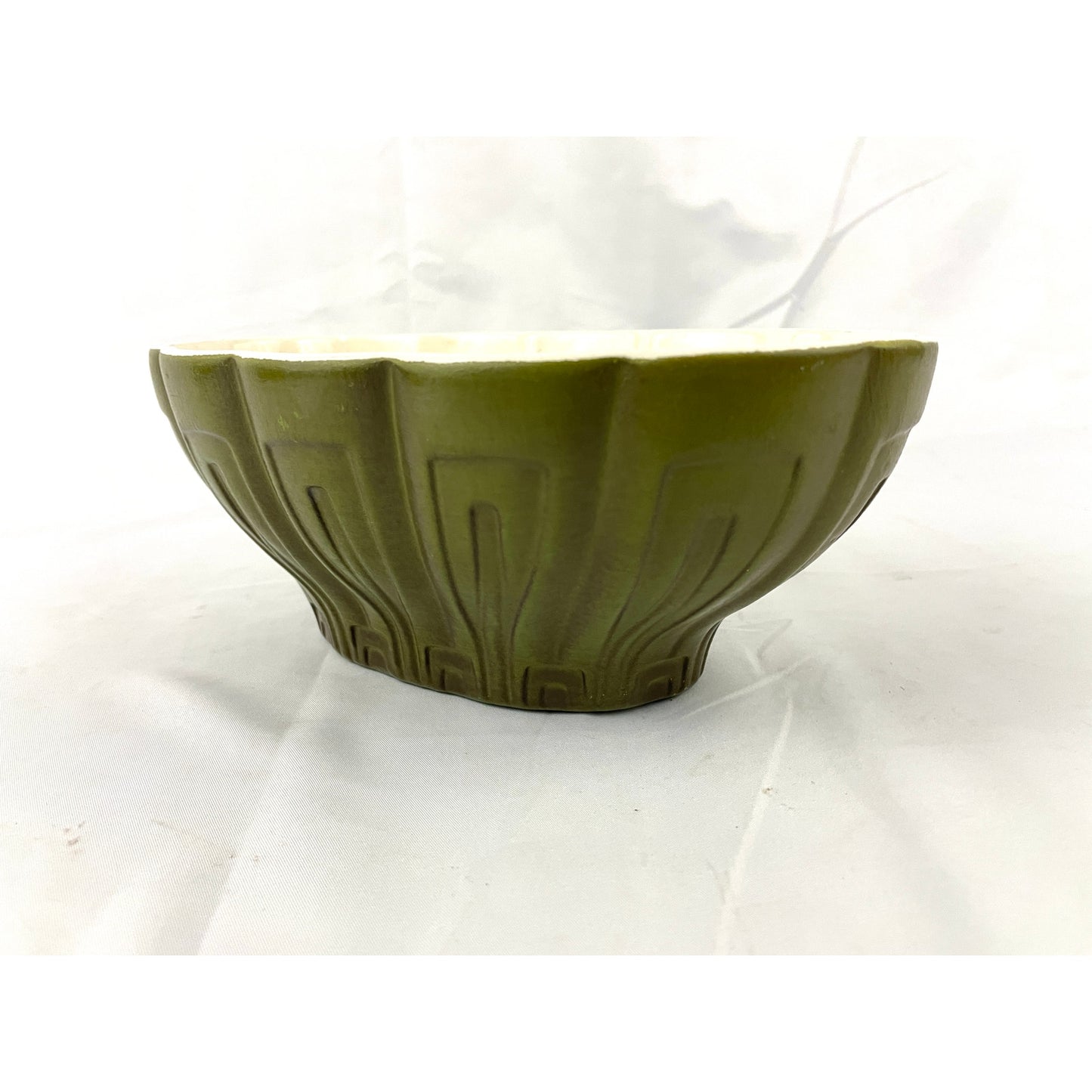 VTG Haeger Dark Green MCM Bowl Planter USA Art Pottery Avocado