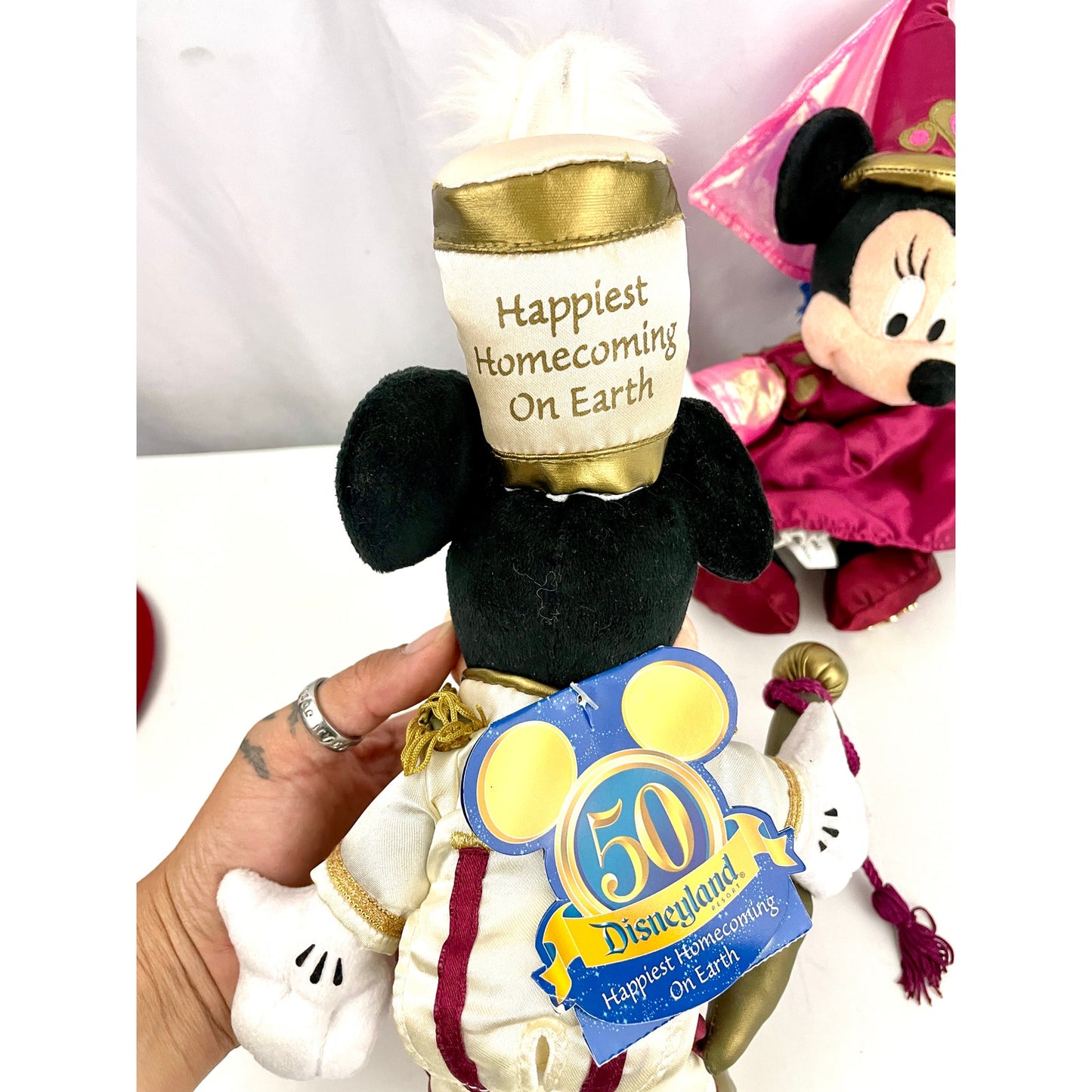 Set of 2 Disneyland 50th Anniversary Mickey + Minnie Mouse Walt Disney World