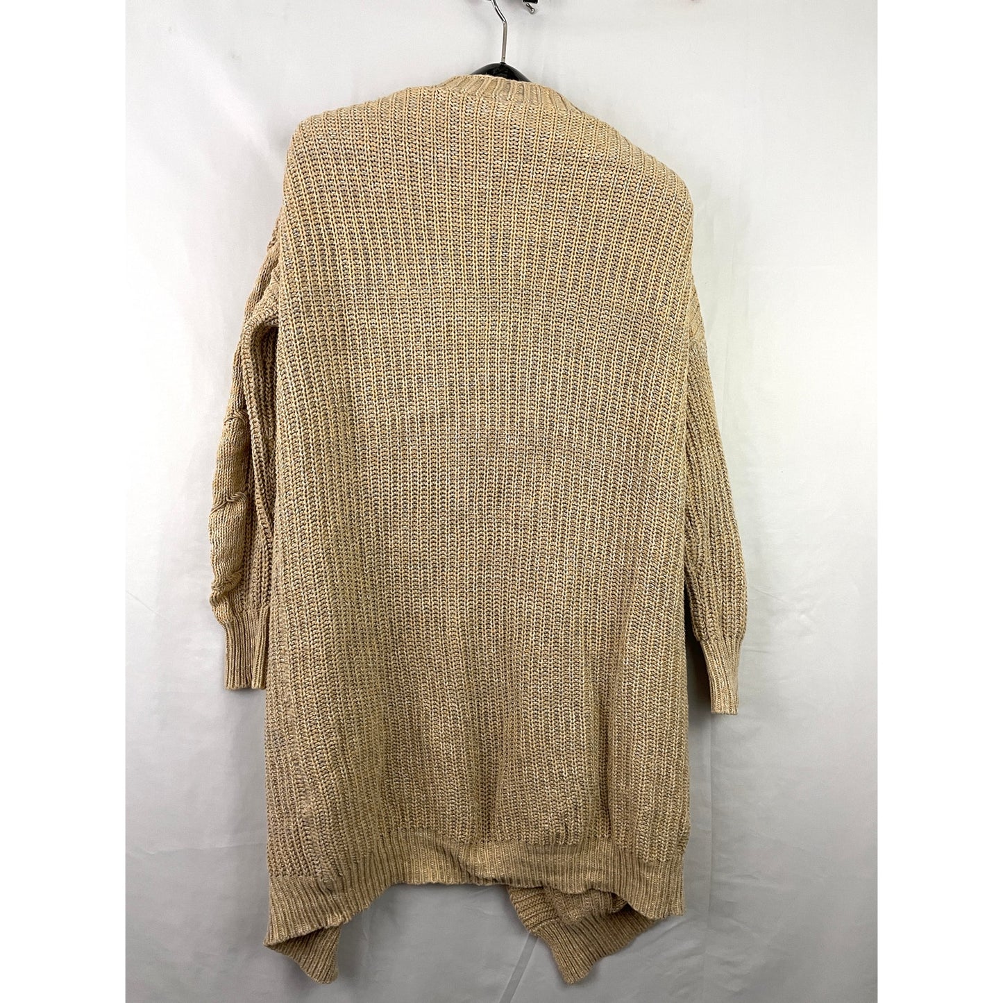 Agnes & Dora Tan Long Sleeve Open Front Cardigan Sweater MEDIUM Pockets