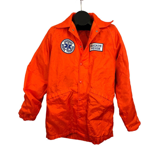 VTG Bright Orange Buckeye Rescue Medical Tech Jacket 44L 45 Made in USA Pla-Jac