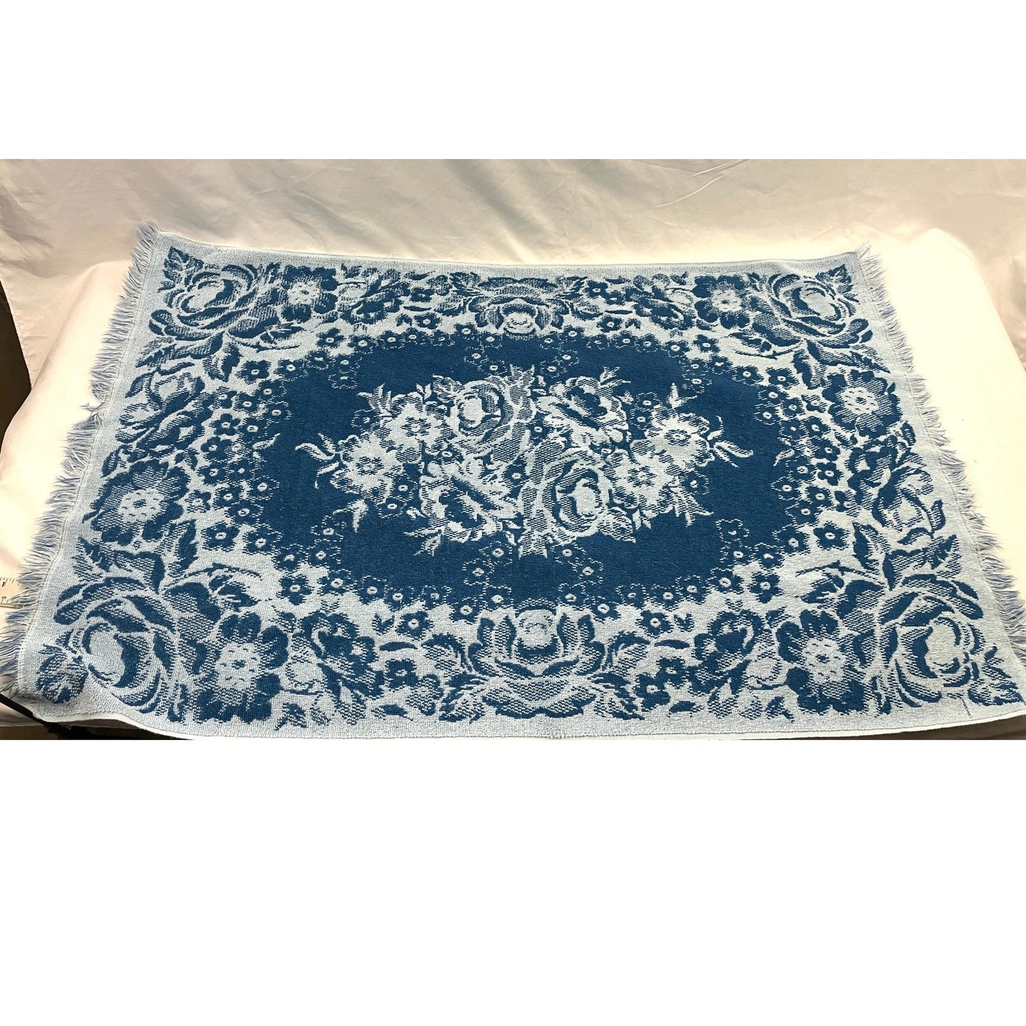 VTG 4x Fieldcrest Cannon Martex Cotton Blend Towel Frog Floral Blue White Bath