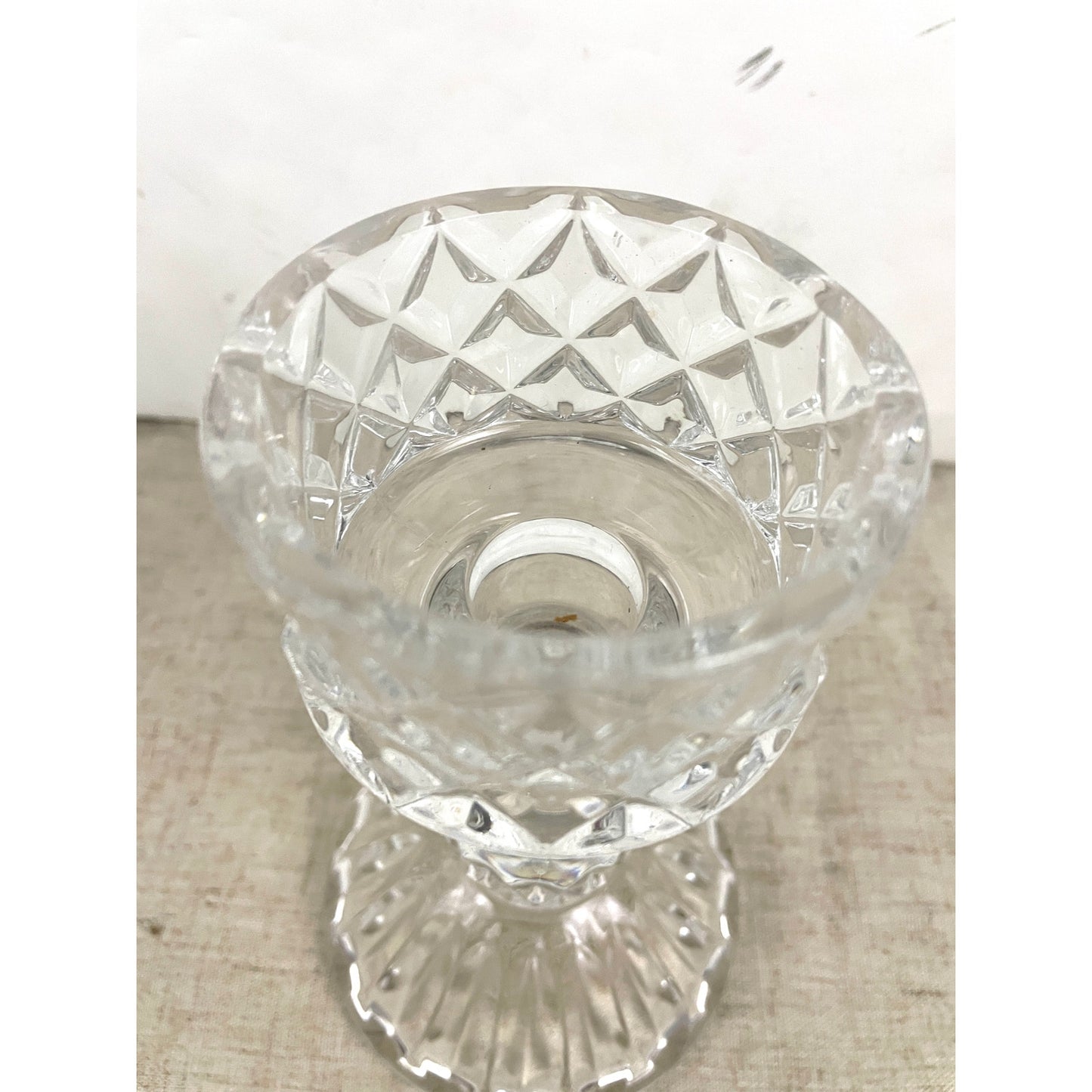 VTG Lead Crystal Cut Glass Candle Holder 6.75" Replacement Base