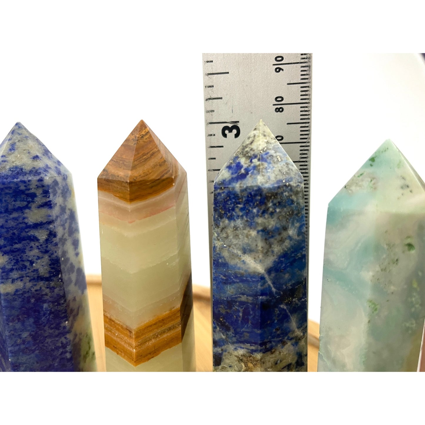 2LB Natural Quartz Stone Obelisk Tower Point Polished Crystal Mixed Lot 13x