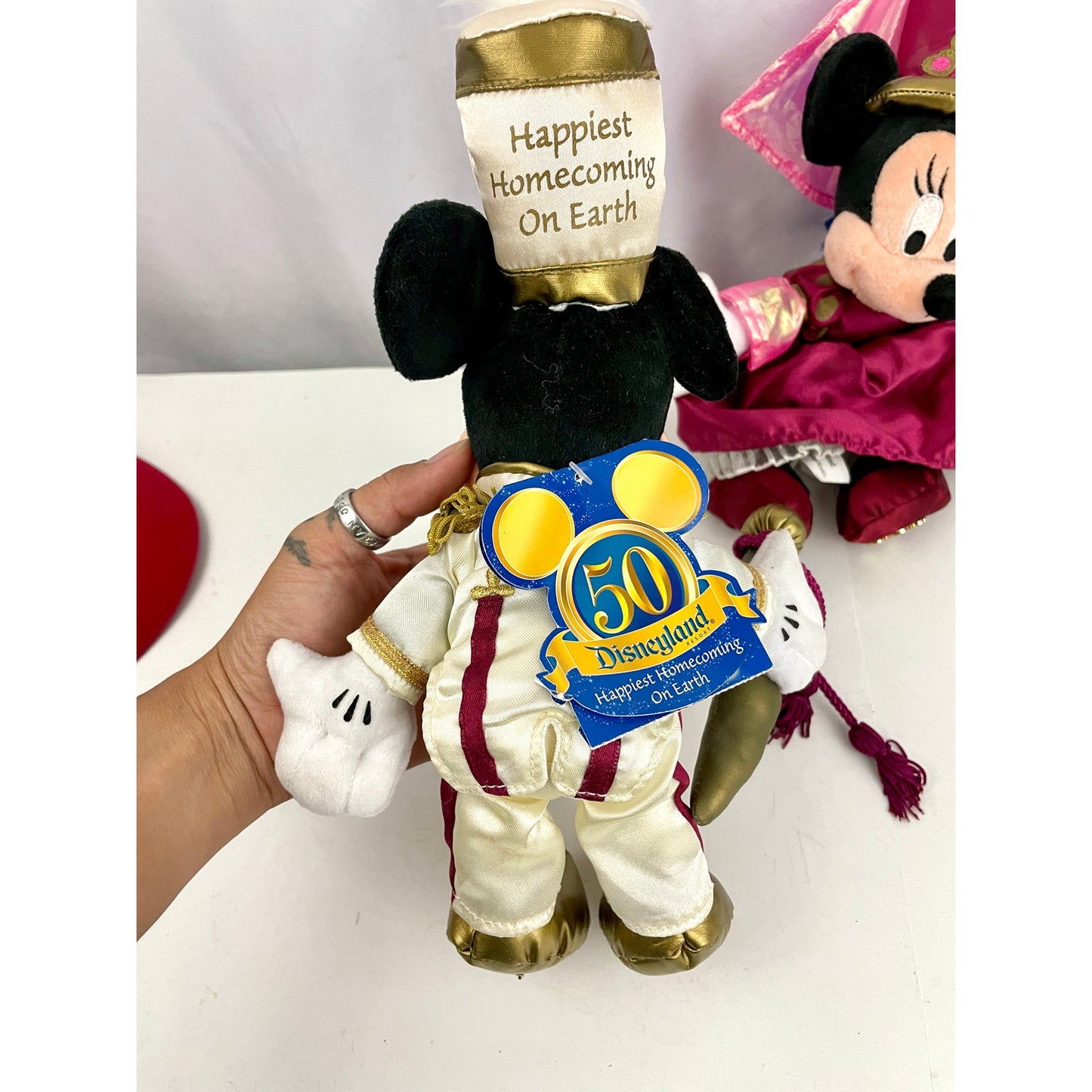 Set of 2 Disneyland 50th Anniversary Mickey + Minnie Mouse Walt Disney World