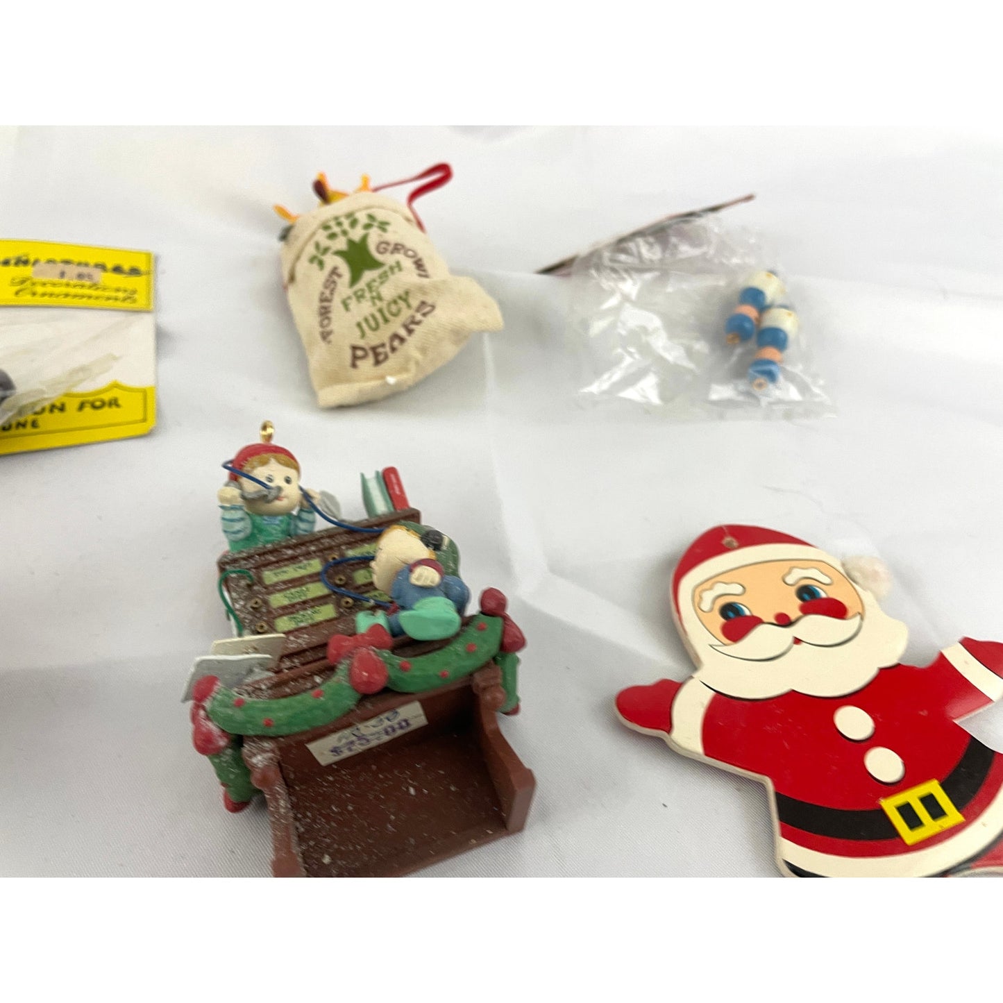 10x VTG Holiday Ornaments Christmas Santa Unicorn Wooden Figures Collectibles