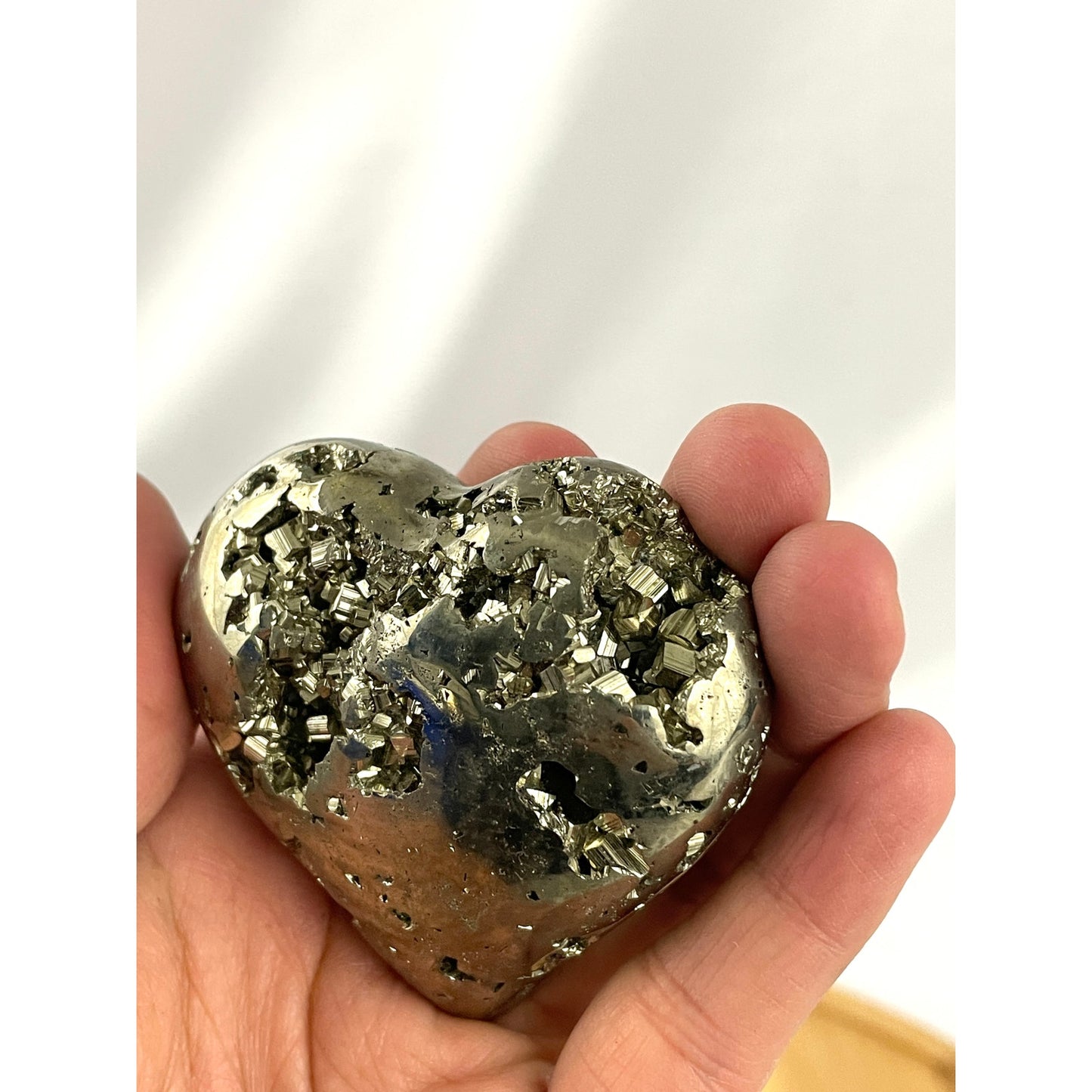 Iron Pyrite Geode Cluster Heart Crystal Fools Gold 202g