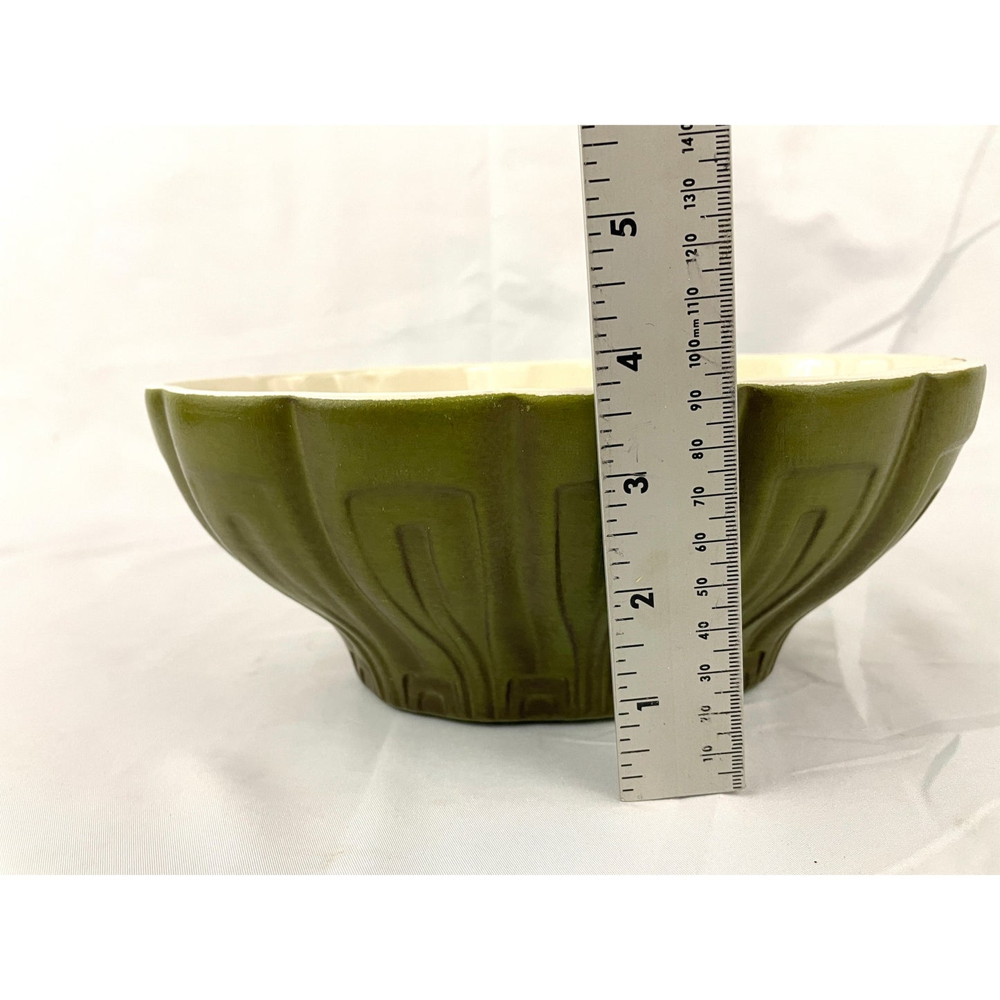 VTG Haeger Dark Green MCM Bowl Planter USA Art Pottery Avocado