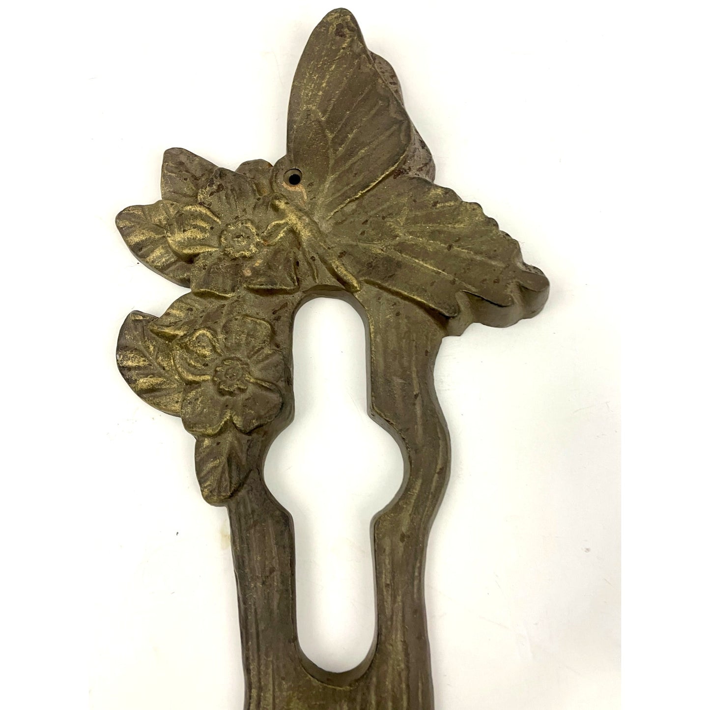 VTG Cast Iron Antique Butterfly Flower Tree Wall Decor Art Deco Garden Gate Door