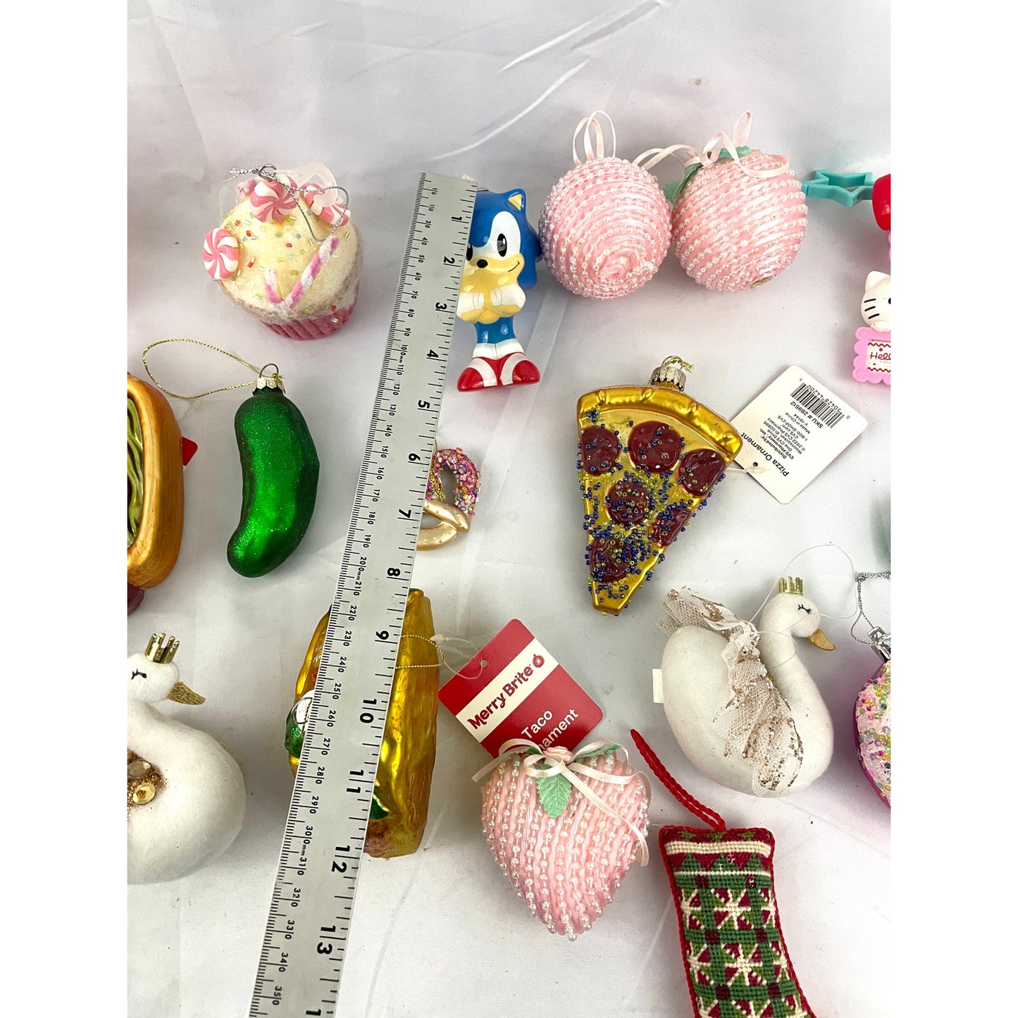 21x Holiday Ornaments Christmas Food Pizza Sonic Heart Cupcake Assorted Hanging