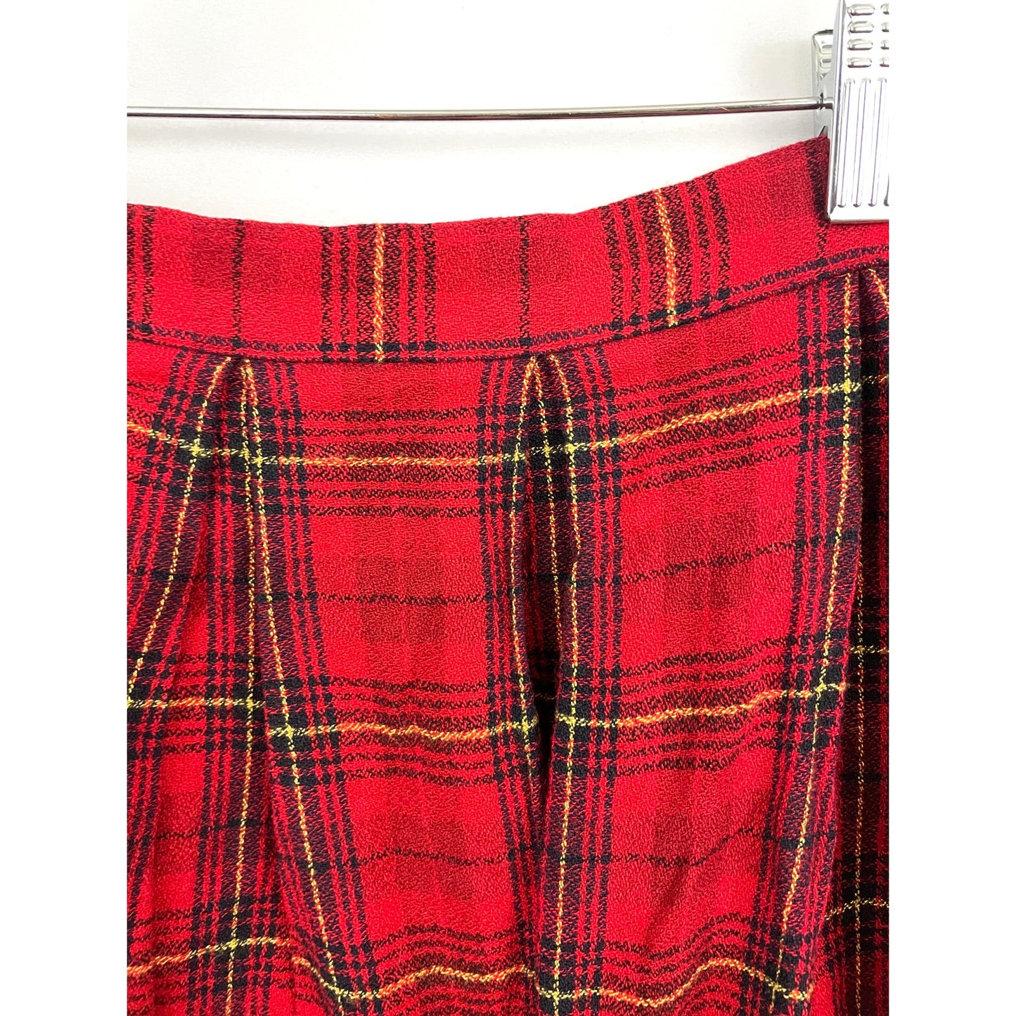 VTG Gillian Red Plaid Wool 2PC Skirt & Jacket Sz 14 Full Zip 1990's Clueless