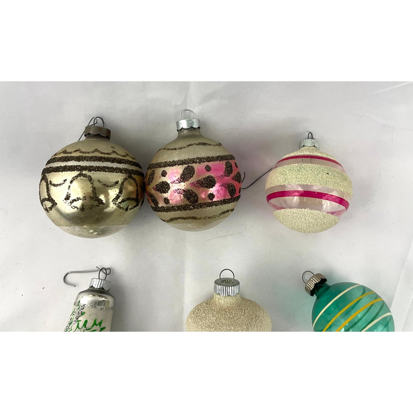 VTG Lot of 6 Mercury Glass Ornaments Christmas Holidays MADE IN USA Shiny Brite