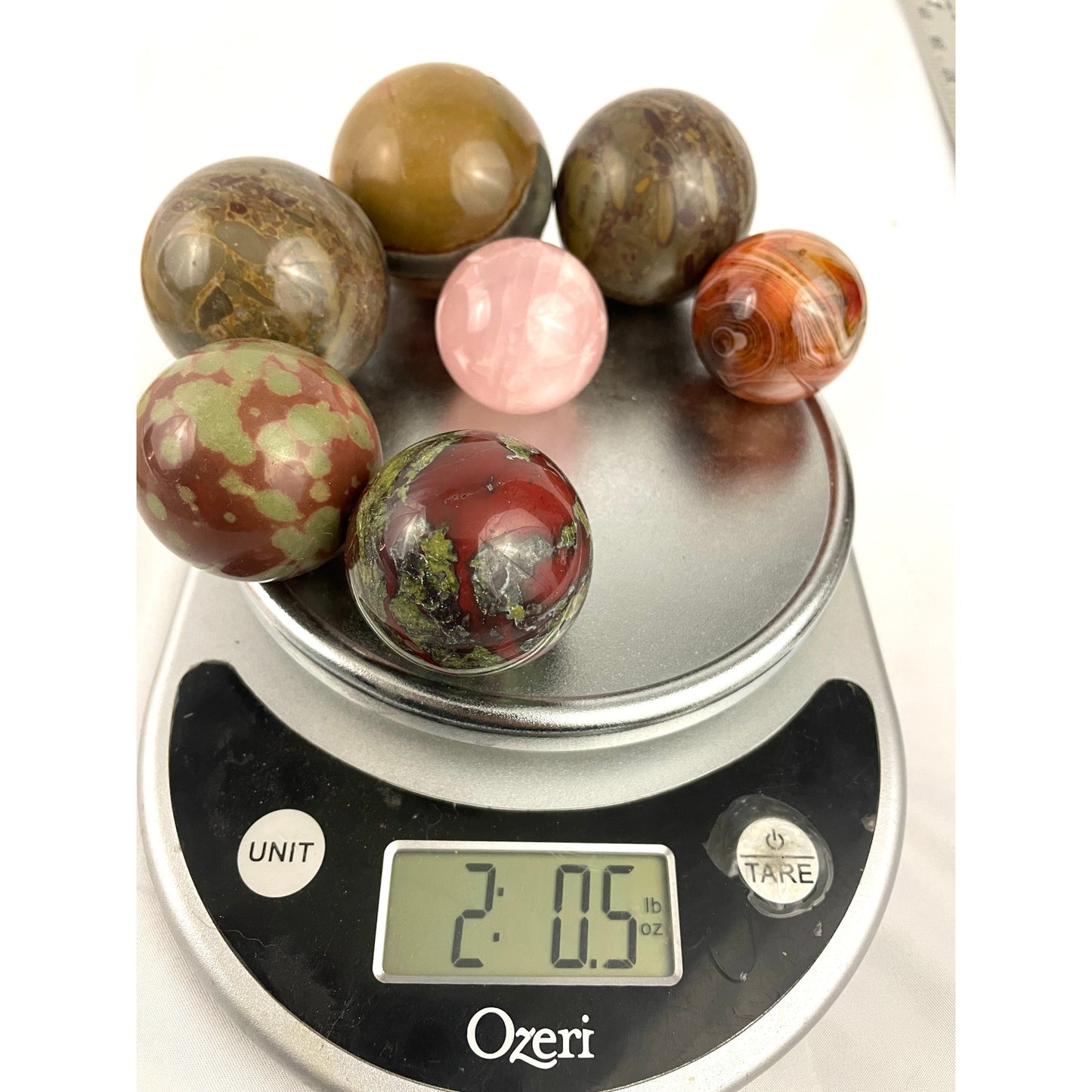 2 LB Natural Quartz Sphere Stone Polished Crystal Balls Mixed Lot 7x