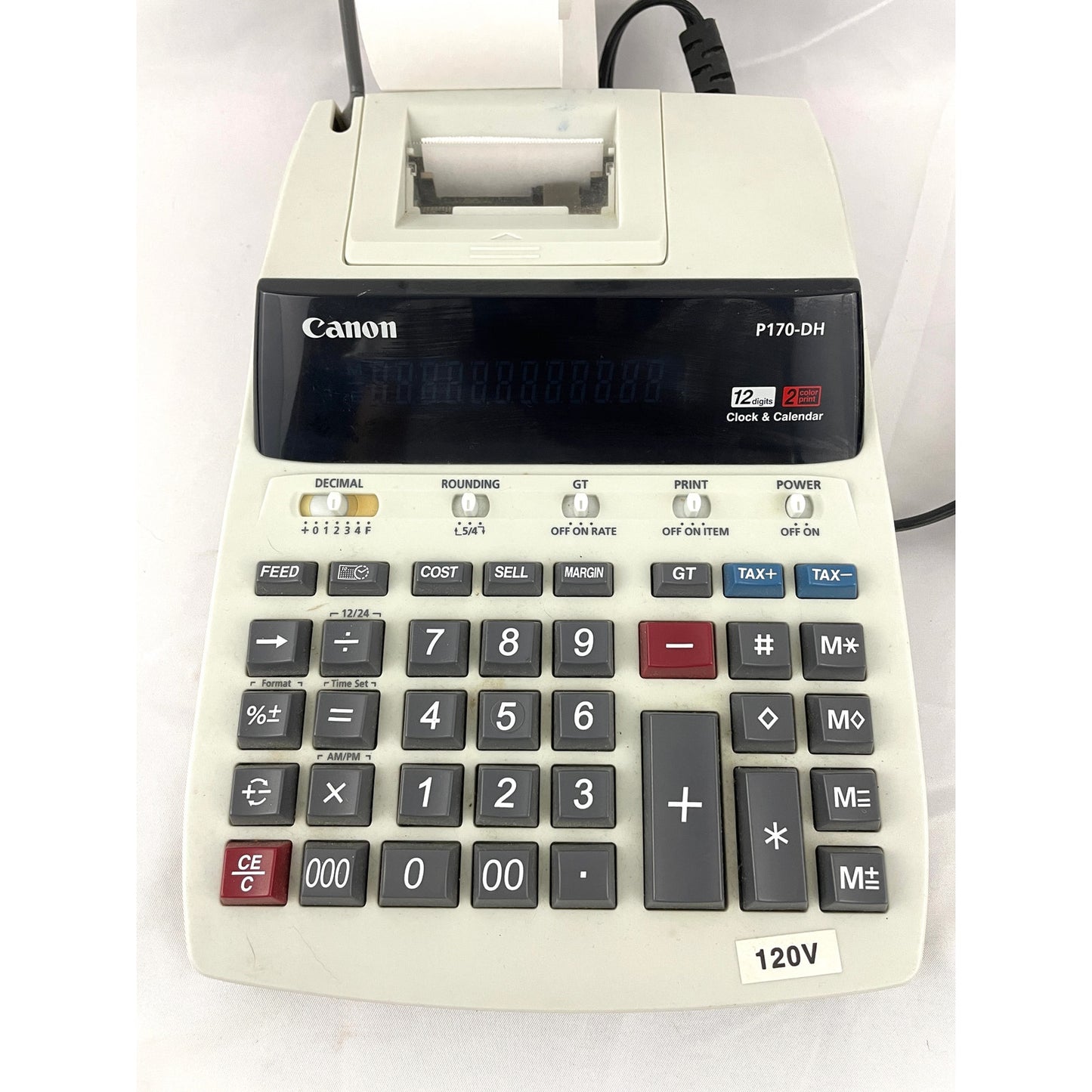 Canon P170-DH 12 Digit 10 Key Adding Business Machine Calculator Printer Works