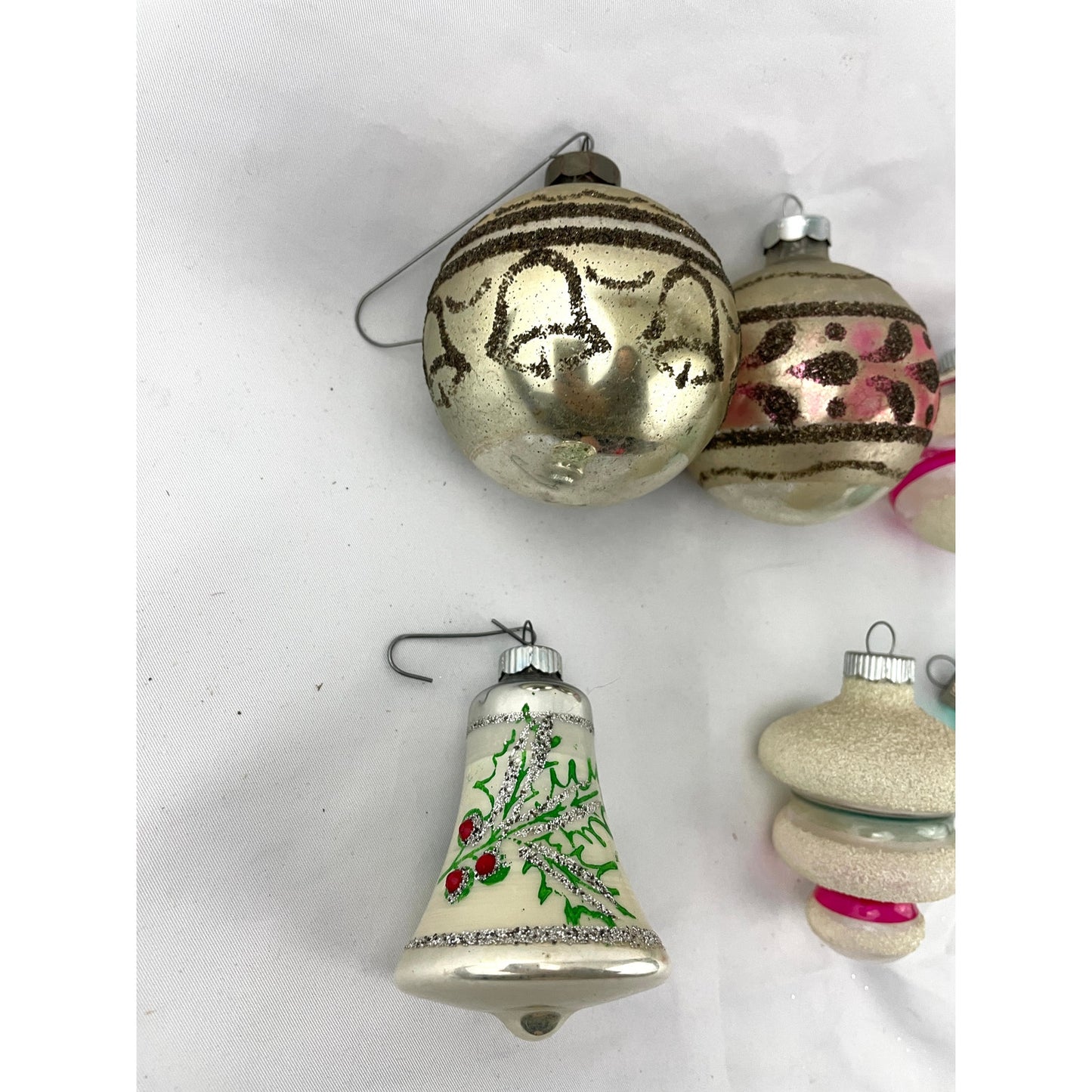 VTG Lot of 6 Mercury Glass Ornaments Christmas Holidays MADE IN USA Shiny Brite