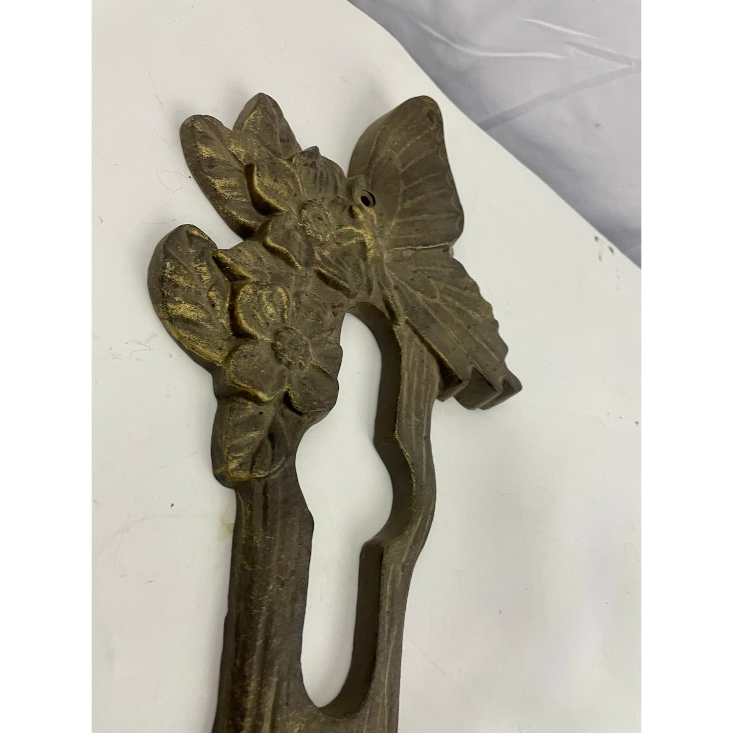 VTG Cast Iron Antique Butterfly Flower Tree Wall Decor Art Deco Garden Gate Door