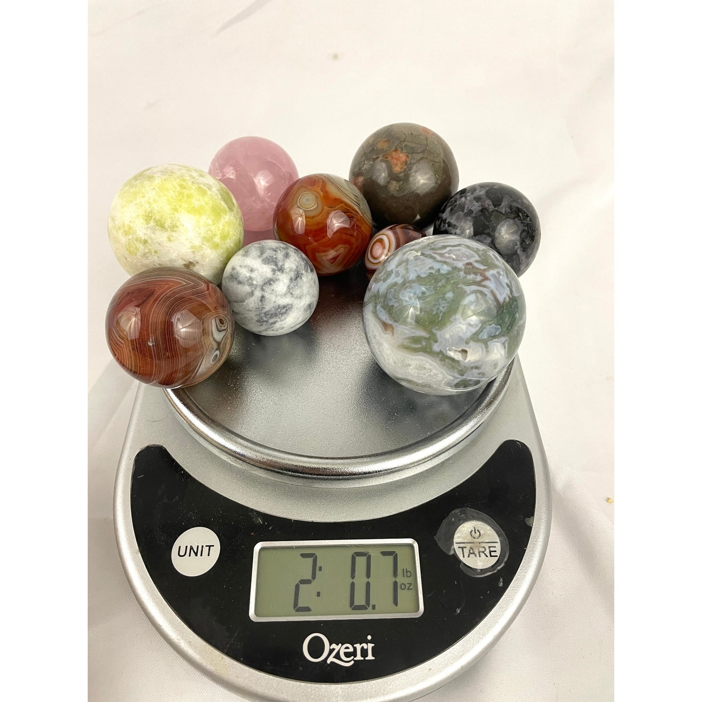 Copied - 2 LB Natural Quartz Sphere Stone Polished Crystal Balls Mixed Lot 9x