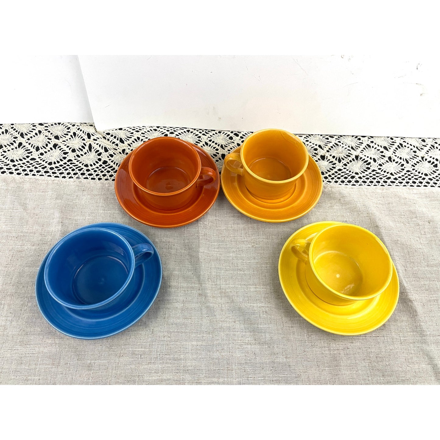 VTG Metlox Colorstax California Pottery Coffee Cups & Plates Plates 5.75" 8 Pc