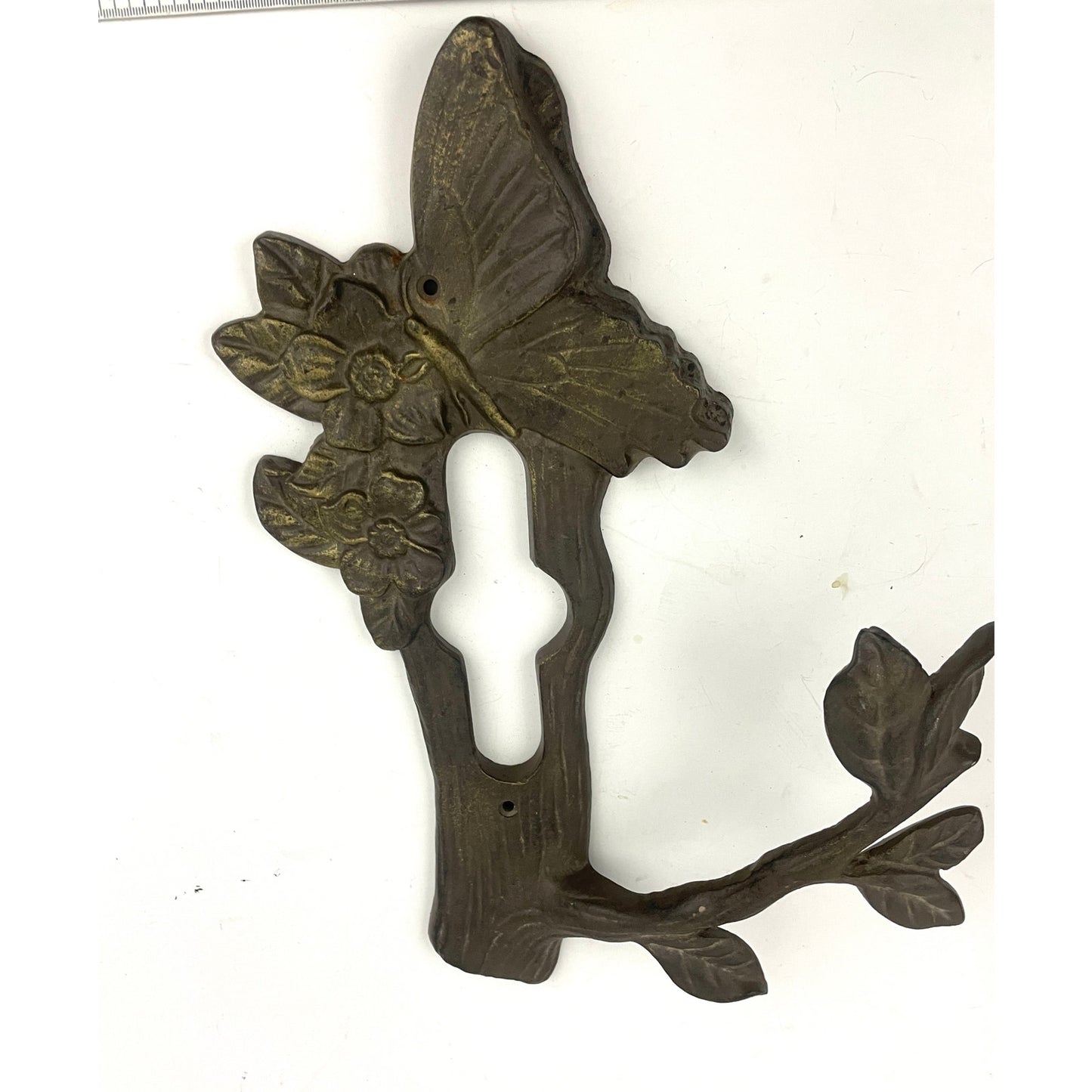 VTG Cast Iron Antique Butterfly Flower Tree Wall Decor Art Deco Garden Gate Door