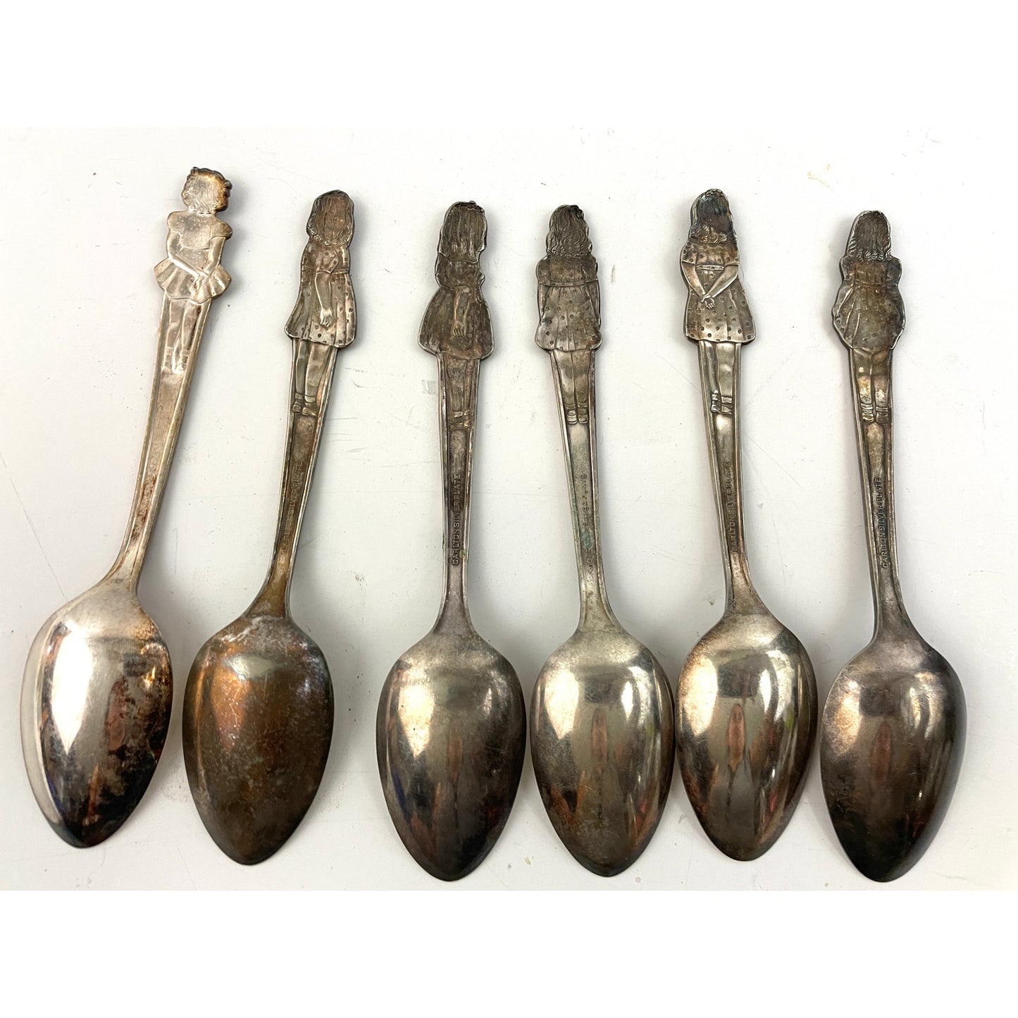 VTG Set of 6 Spoons Yvonne Cecile Marie Annette 1930's Carlton SilverPlate