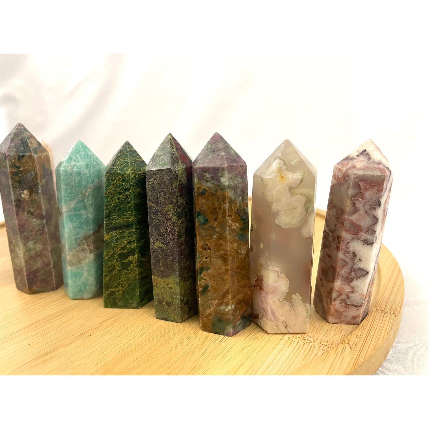 2LB Natural Quartz Stone Obelisk Tower Point Polished Crystal Mixed Lot 13x