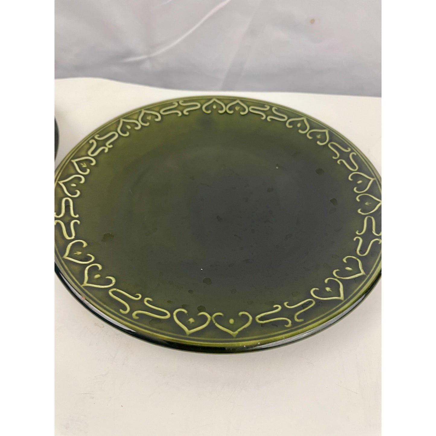 VTG Green Plates Barbecue by Barratts of Staffordshire 70s Appetizer Salad Plate