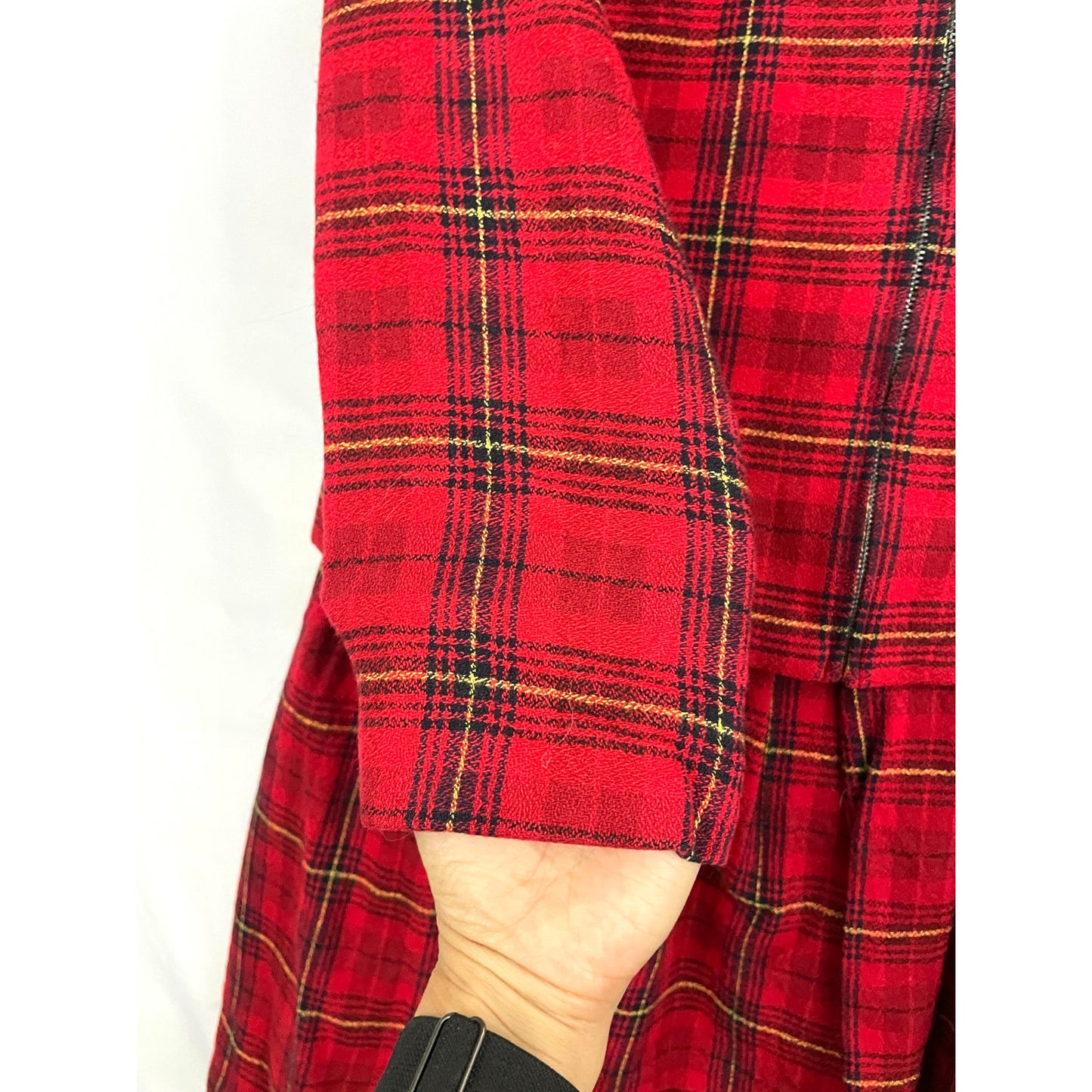 VTG Gillian Red Plaid Wool 2PC Skirt & Jacket Sz 14 Full Zip 1990's Clueless