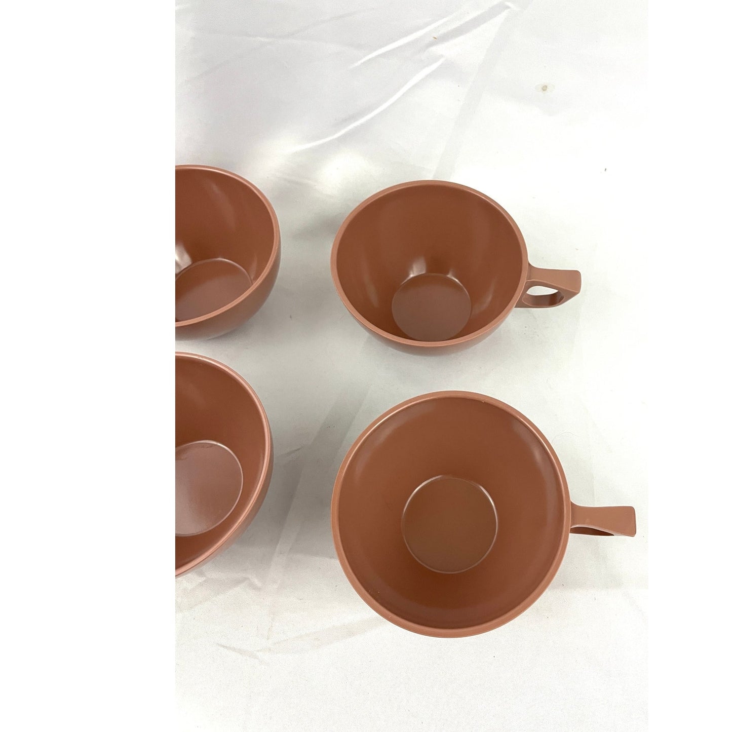 VTG Lot of 5 Melmac Melamine Coffee Cups MCM Mugs Brown Taupe Marcrest