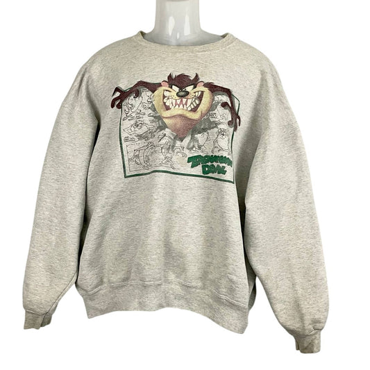 VTG Looney Tunes Taz Sweatshirt XXL Warner Bros Pullover Tasmanian Devil 90s