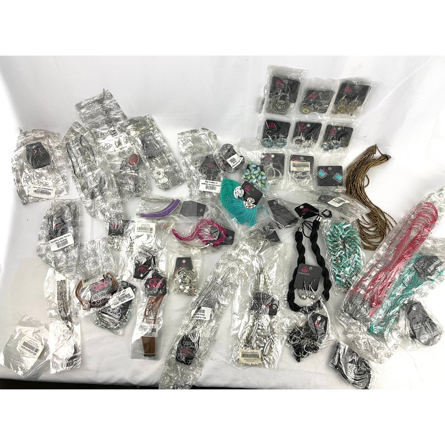 42 Pc Paparazzi Bulk Jewelry Lot Bracelet Earrings Necklace Variety Metal NEW