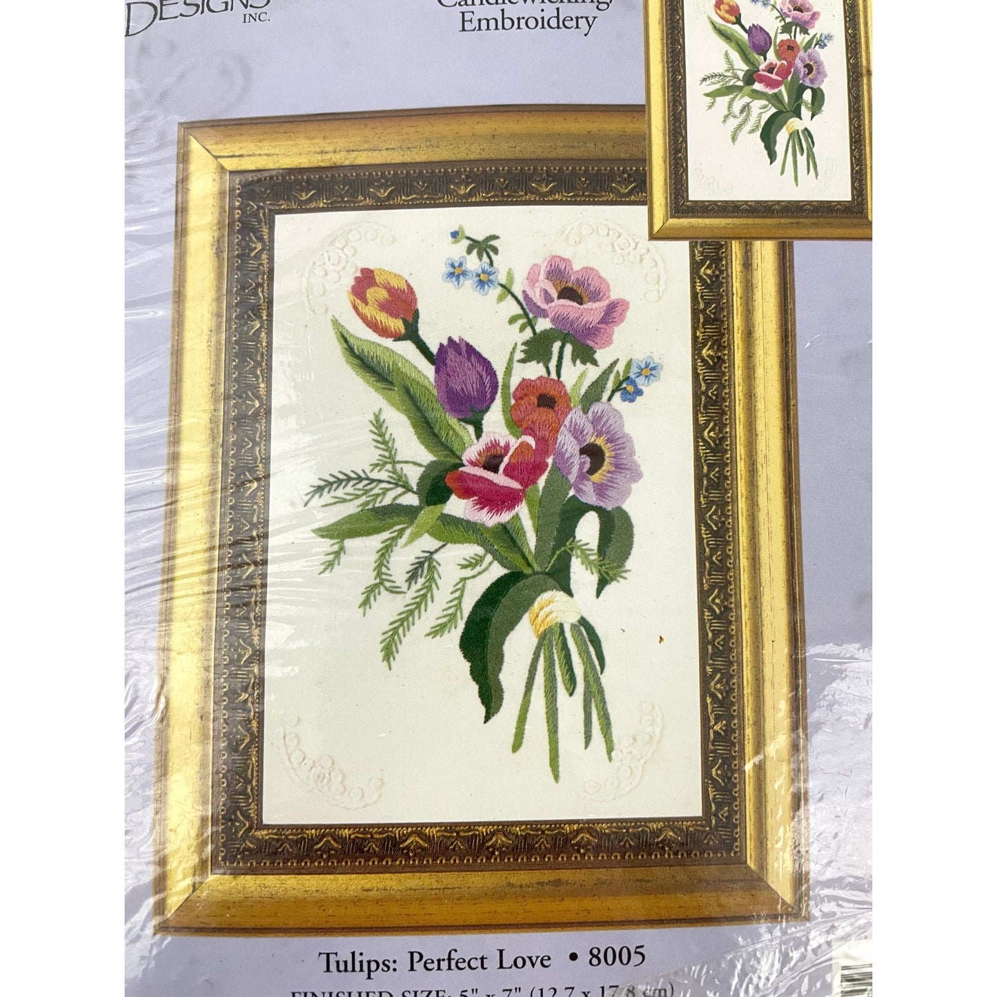 VTG Tulips Perfect Love Embroidery Kit Floral #8005 NEW 100% Cotton Complete NEW