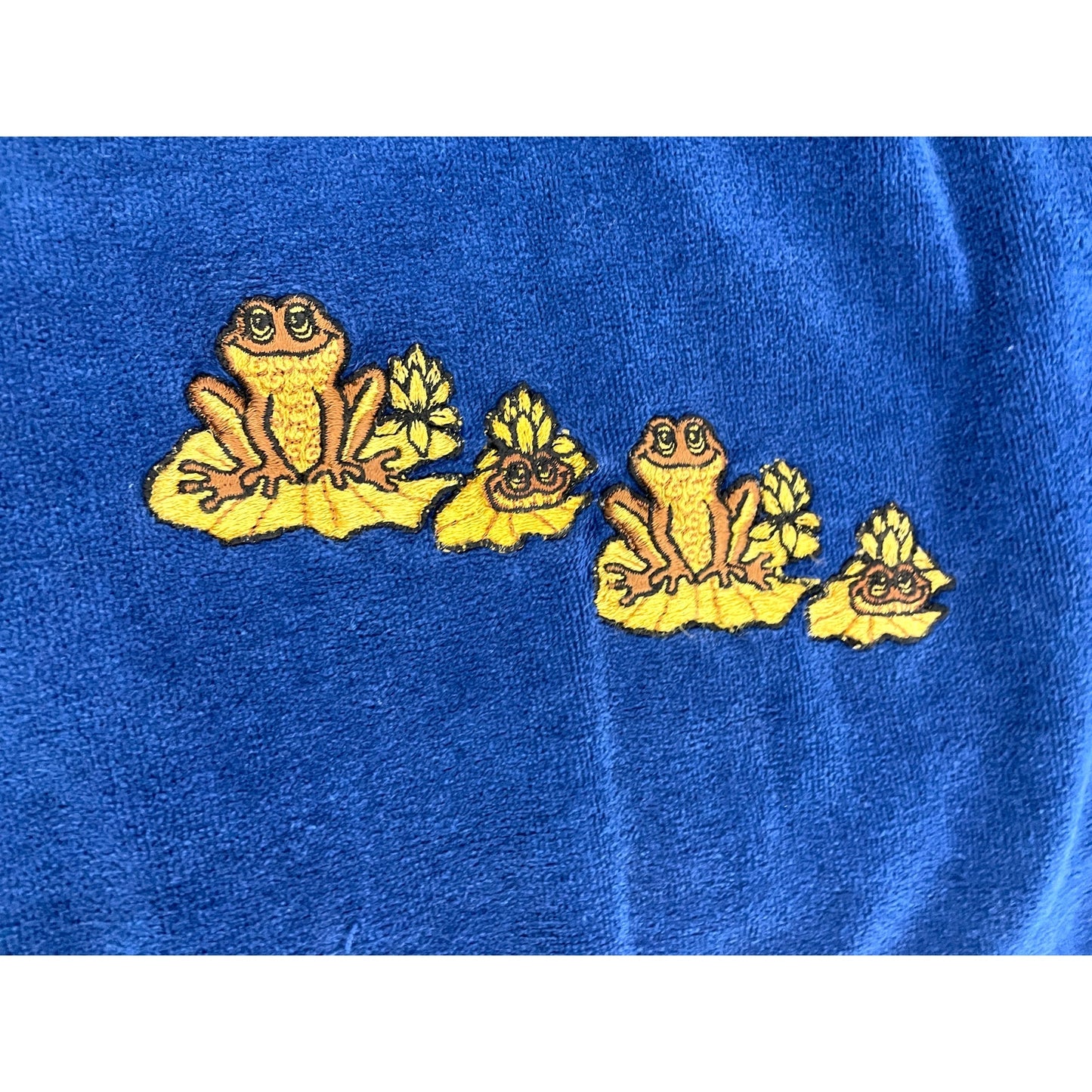 VTG 4x Fieldcrest Cannon Martex Cotton Blend Towel Frog Floral Blue White Bath