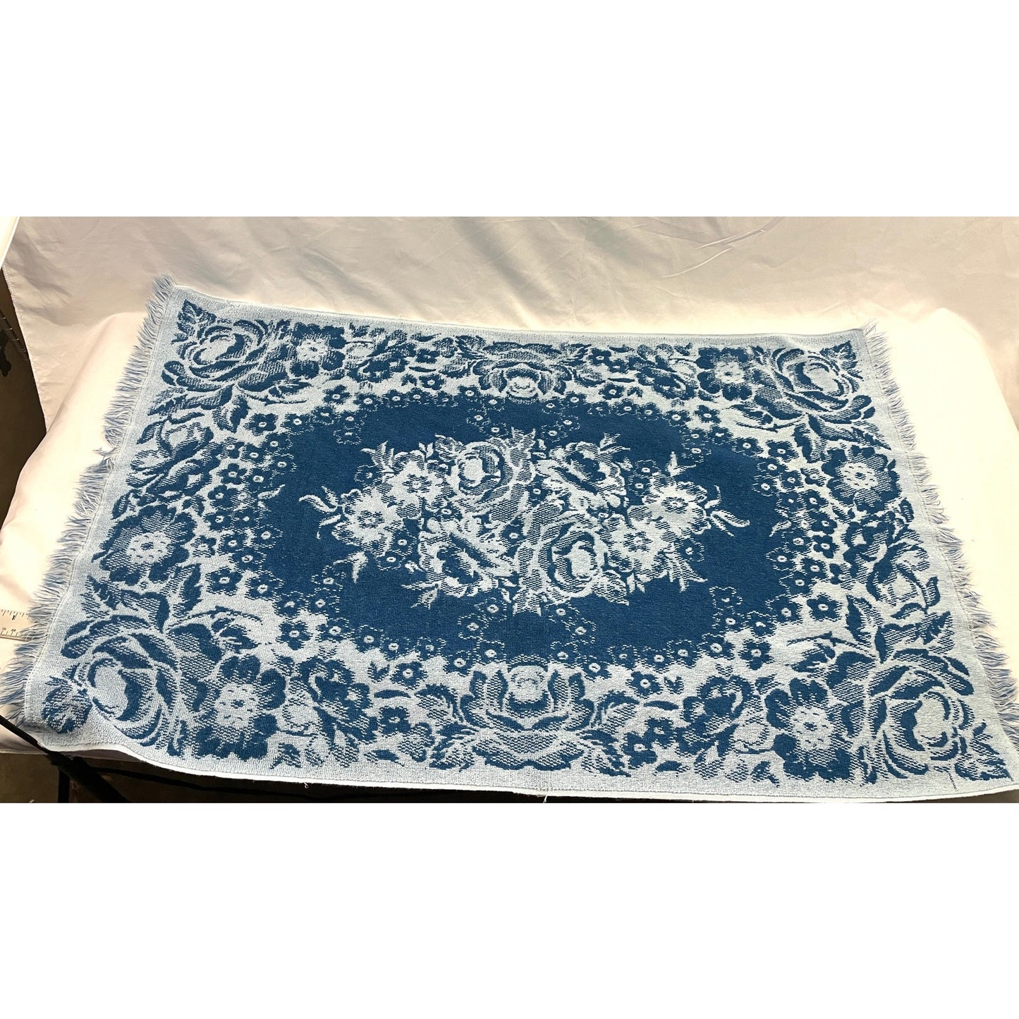 VTG 4x Fieldcrest Cannon Martex Cotton Blend Towel Frog Floral Blue White Bath