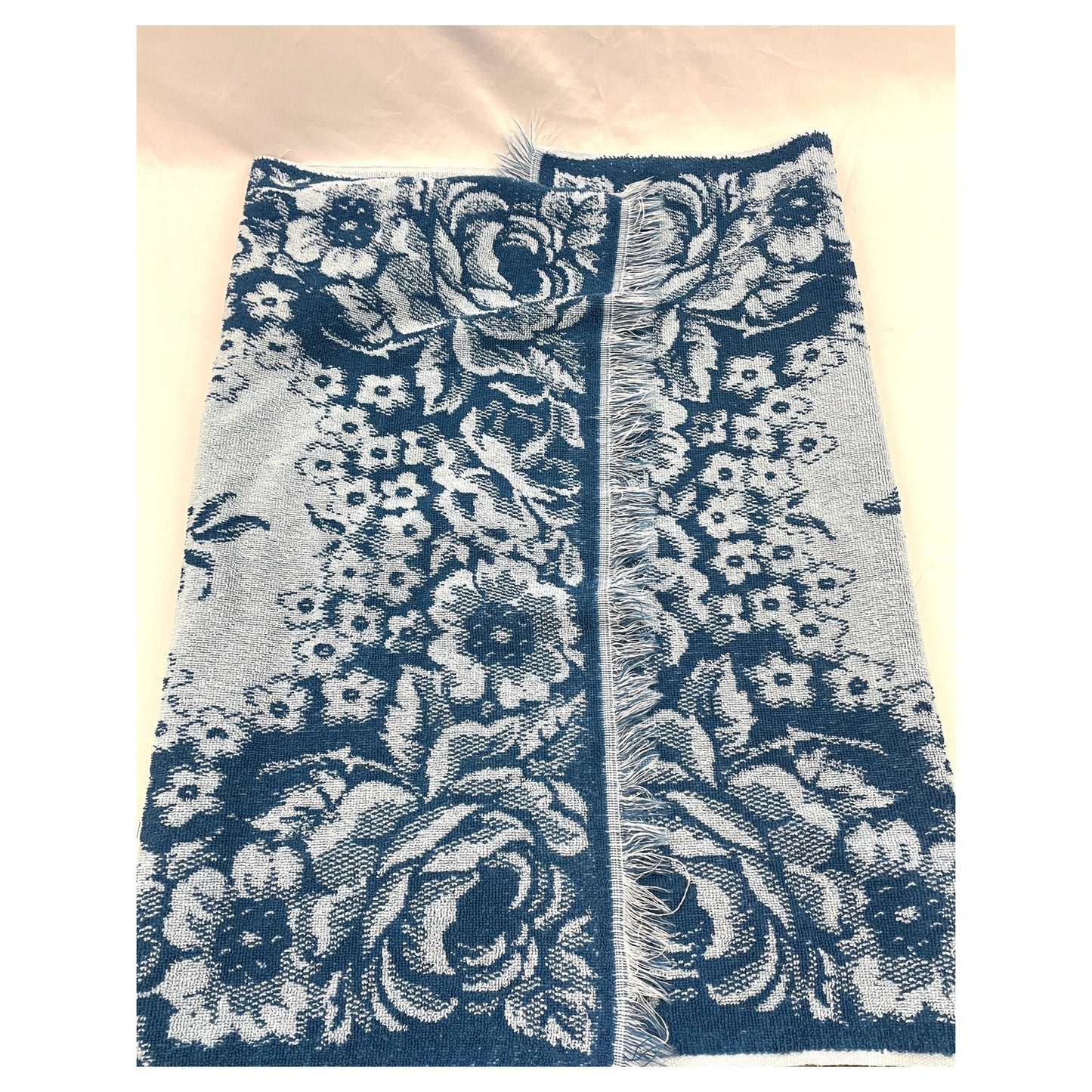 VTG 4x Fieldcrest Cannon Martex Cotton Blend Towel Frog Floral Blue White Bath