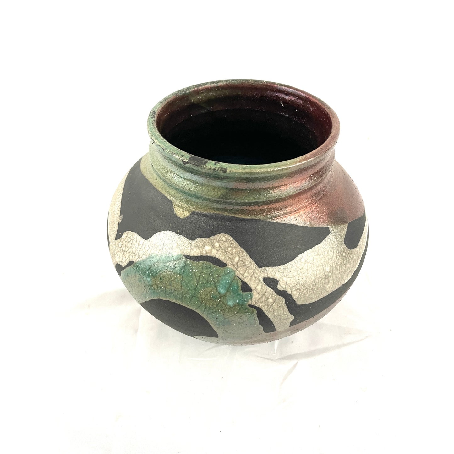 VTG Pottery Vase Abstract Handmade Art Unique 7.5" Tall