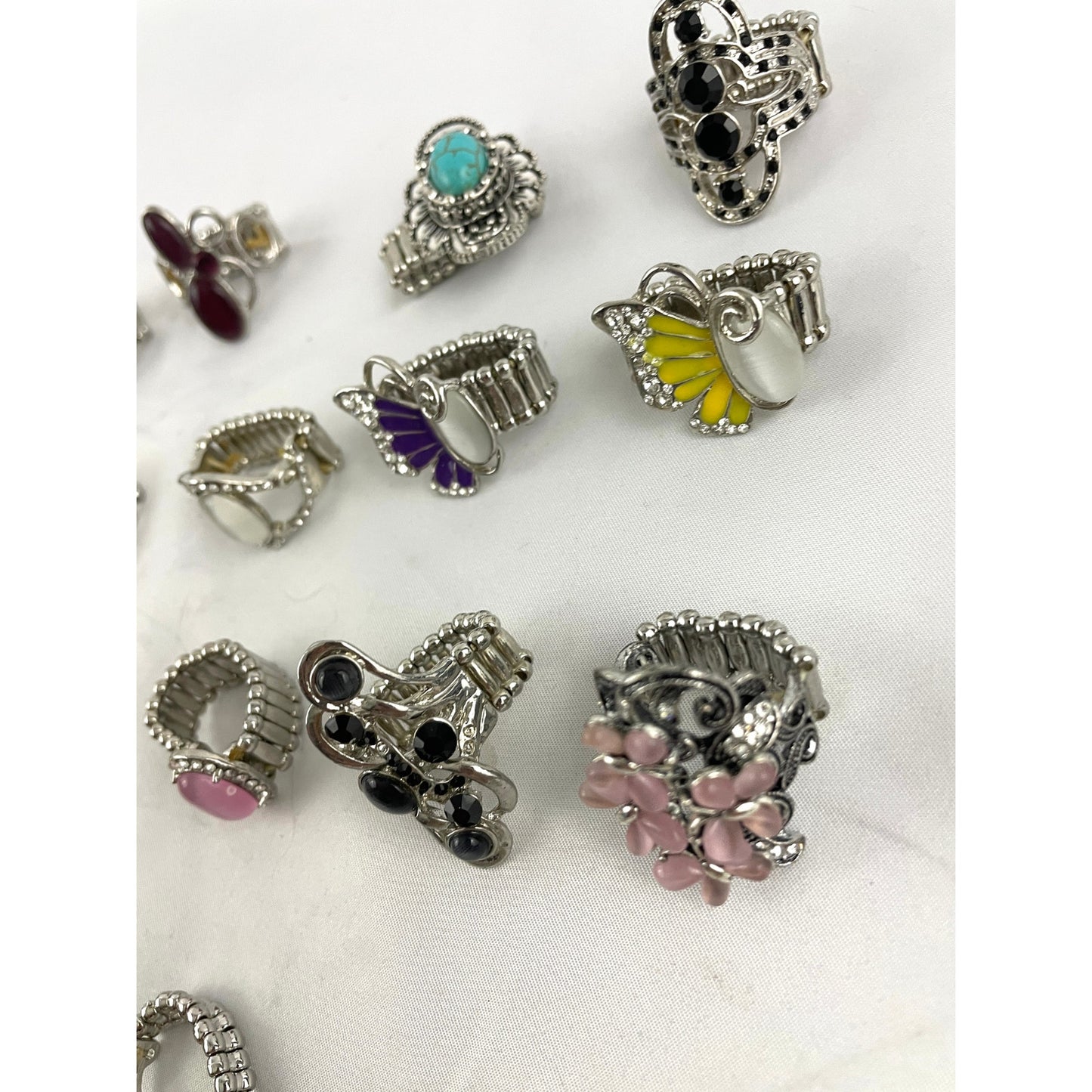 20 Pc Stretch Back Paparazzi Rings Rhinestone Centers Gold Silver Tone NWOT