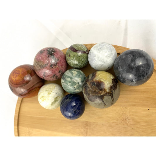 2 LB Natural Quartz Sphere Stone Polished Crystal Balls Mixed Lot 9x