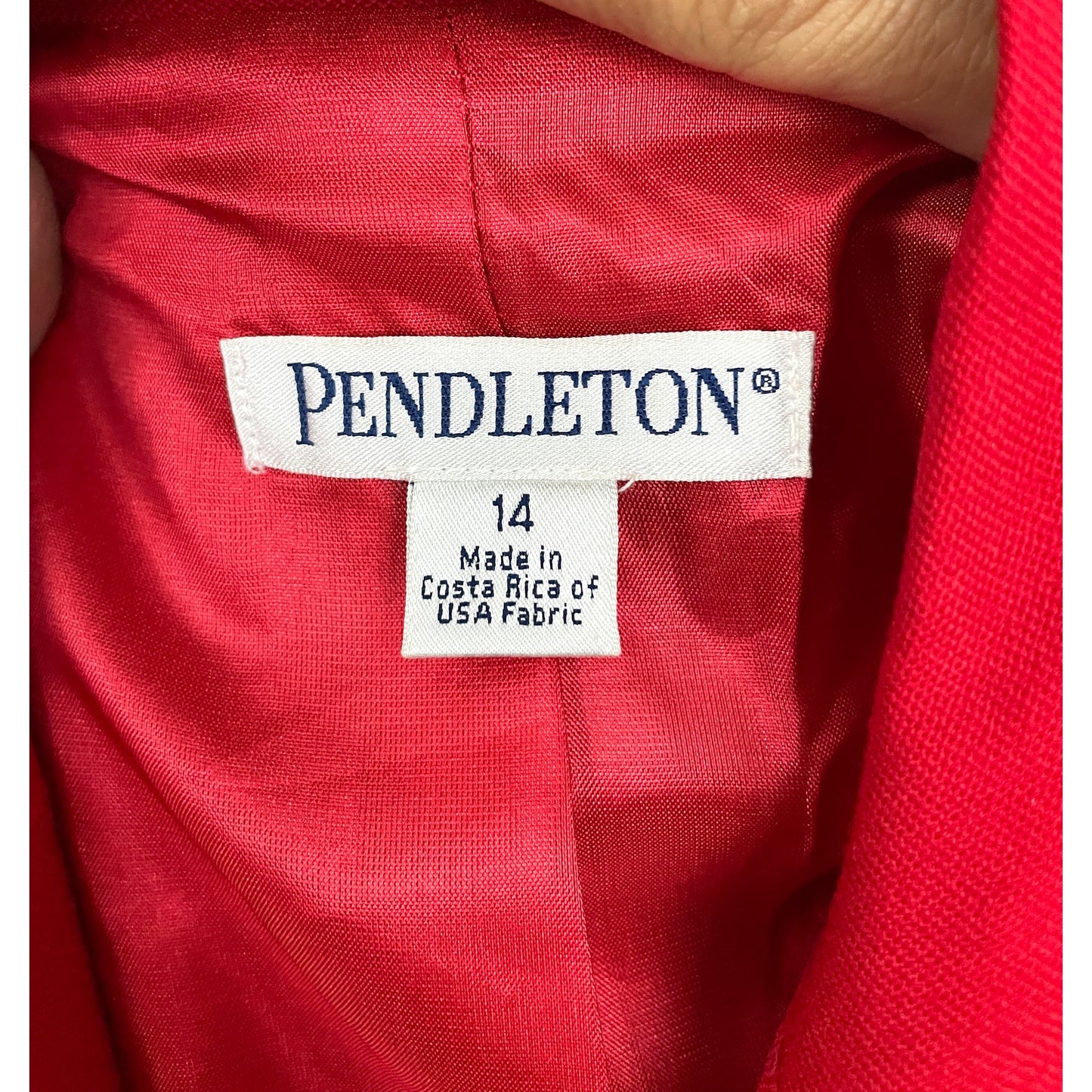 Pendleton Red 100% Virgin Wool Jacket Blazer Women's 14 Lined