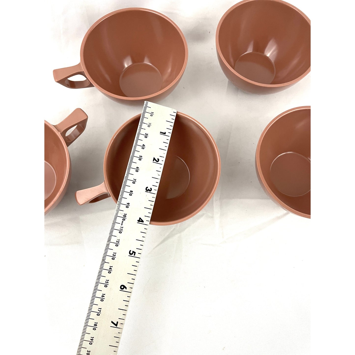 VTG Lot of 5 Melmac Melamine Coffee Cups MCM Mugs Brown Taupe Marcrest