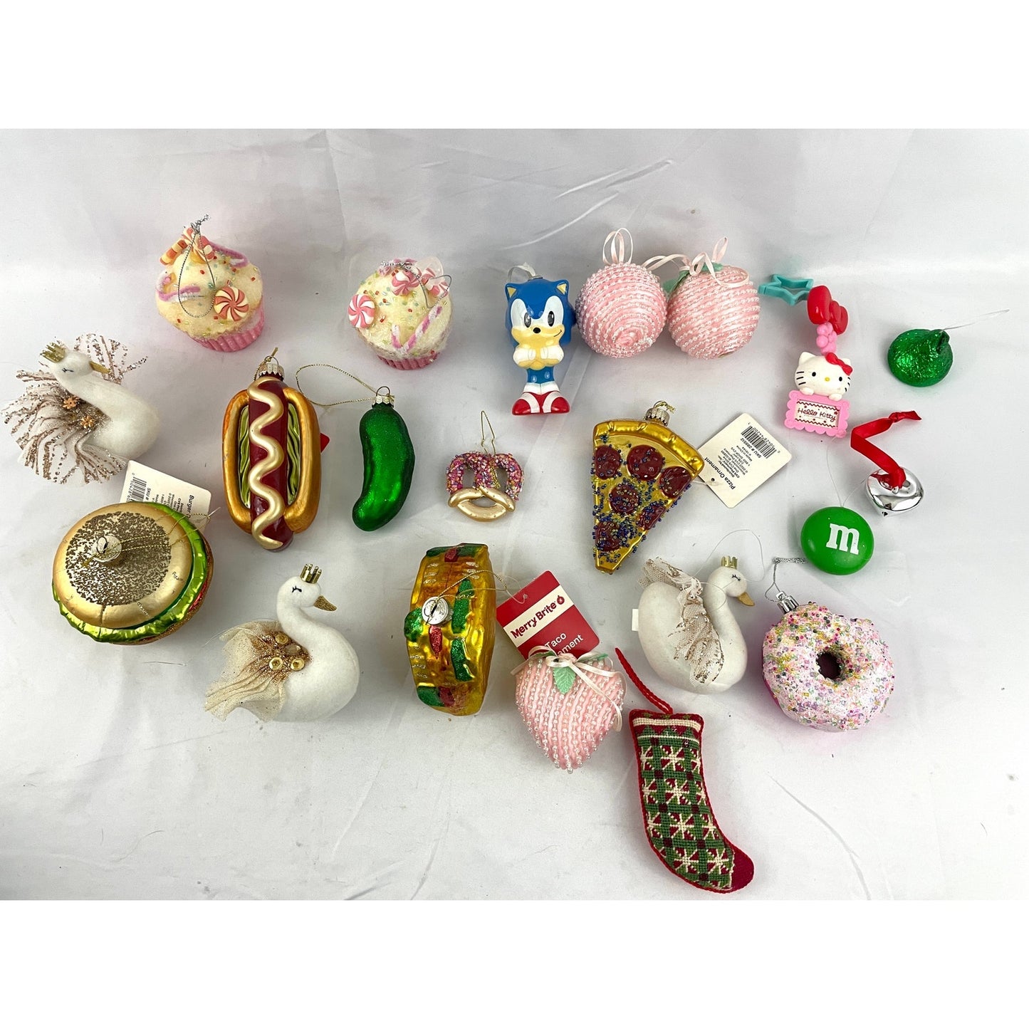 21x Holiday Ornaments Christmas Food Pizza Sonic Heart Cupcake Assorted Hanging