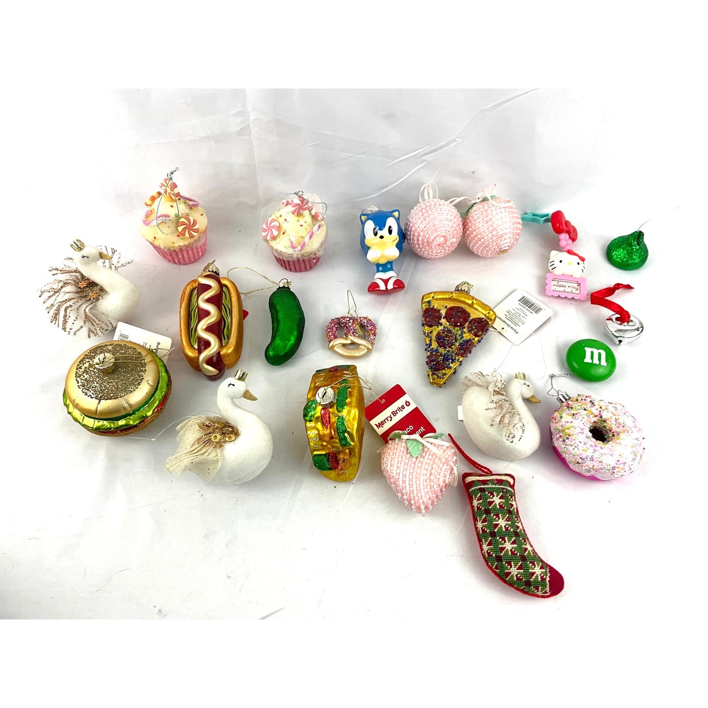 21x Holiday Ornaments Christmas Food Pizza Sonic Heart Cupcake Assorted Hanging