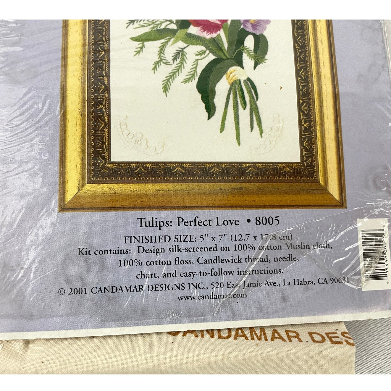 VTG Tulips Perfect Love Embroidery Kit Floral #8005 NEW 100% Cotton Complete NEW