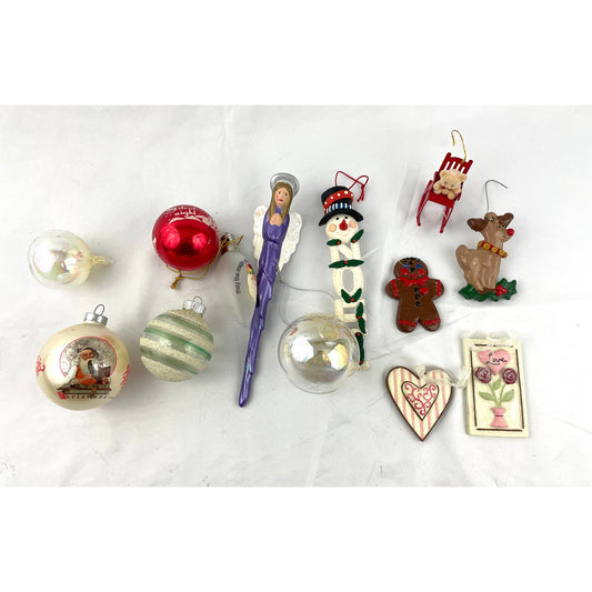 VTG Lot of 15 Mixed Ornaments Christmas Holidays MADE IN USA