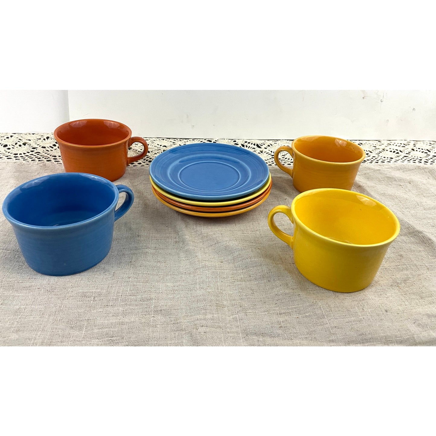 VTG Metlox Colorstax California Pottery Coffee Cups & Plates Plates 5.75" 8 Pc