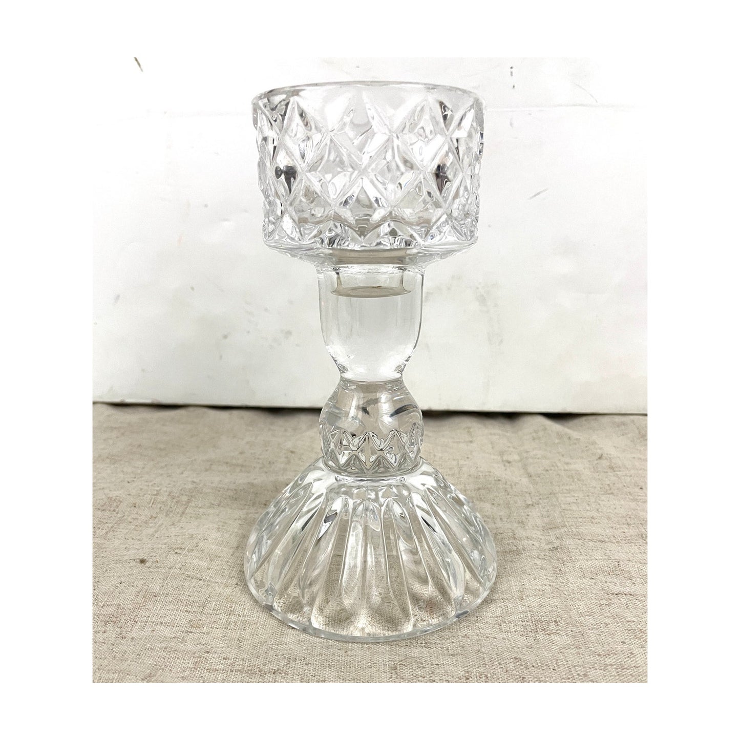 VTG Lead Crystal Cut Glass Candle Holder 6.75" Replacement Base