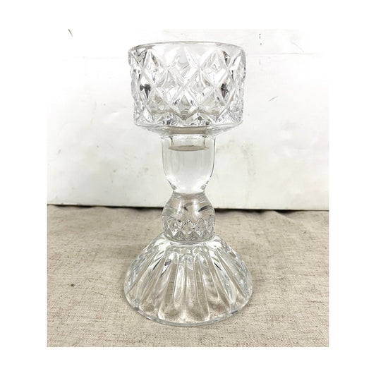 VTG Lead Crystal Cut Glass Candle Holder 6.75" Replacement Base